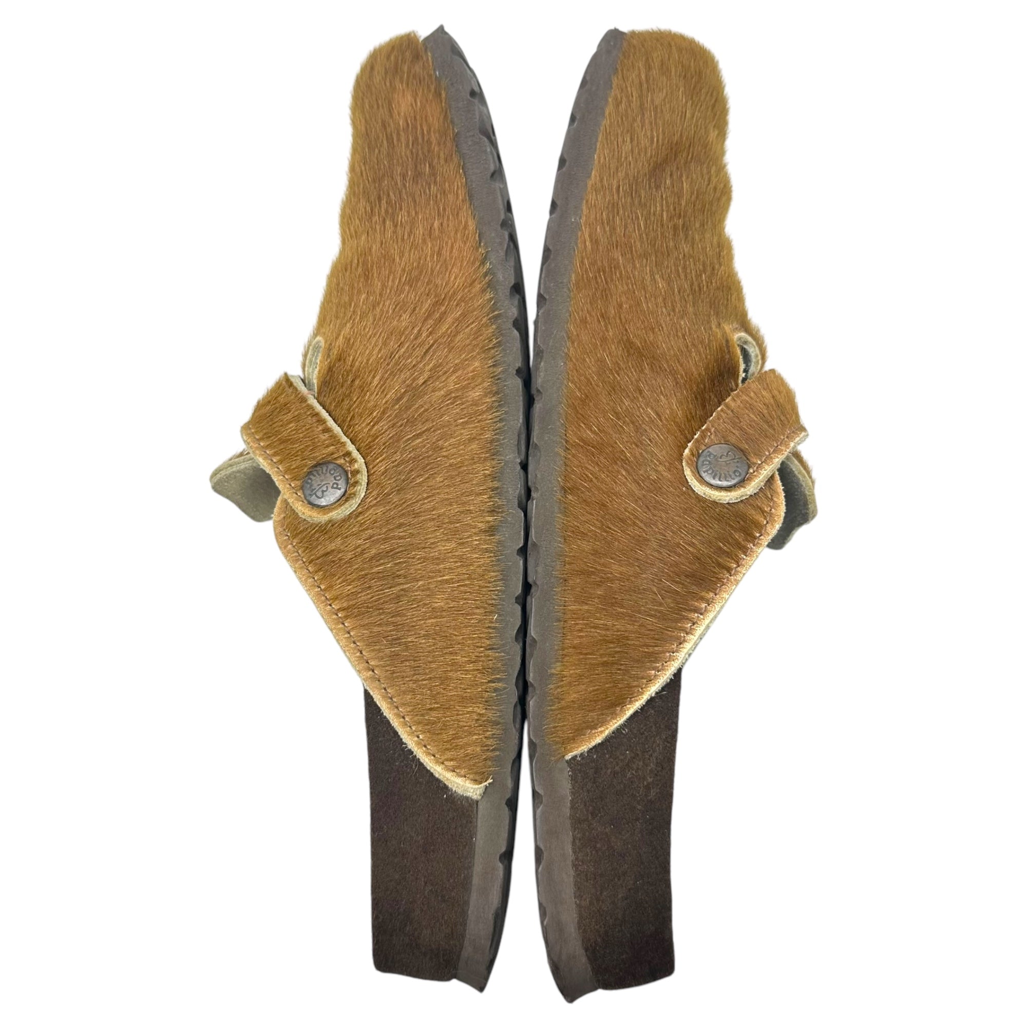 Papillio BIRKENSTOCK(パピリオビルケンシュトック) Boston Harako leather sandals ボストン ハラコ レザー サンダル 26cm ブラウン