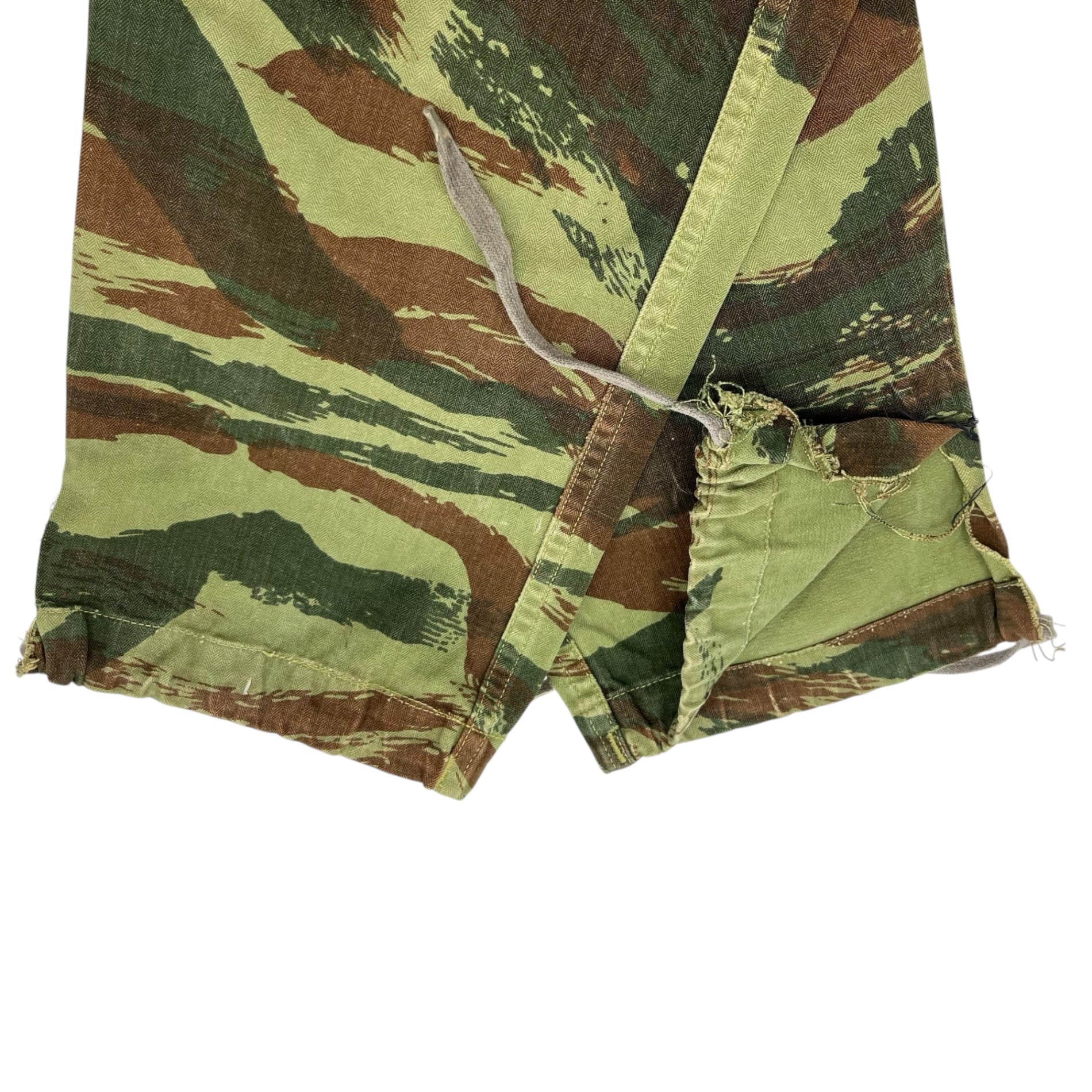 FRENCH MILITARY(フランス軍) 60's M-47 Lizard camo herringbone twill cargo pants リザードカモ ヘリンボーンツイル カーゴパンツ 11 カーキ 60年代~ ヴィンテージ フレンチミリタリー EURO