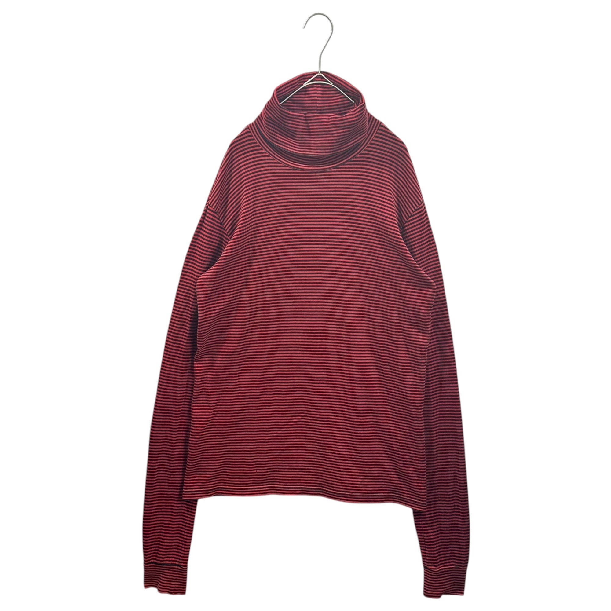 NUMBER (N)INE(ナンバーナイン) 2005AW ”THE HIGH STREETS” Turtleneck Striped L/S T-Shirt ハイストリート期 タートルネック ボーダー 長袖 カットソー 3 レッド×ブラック 00's