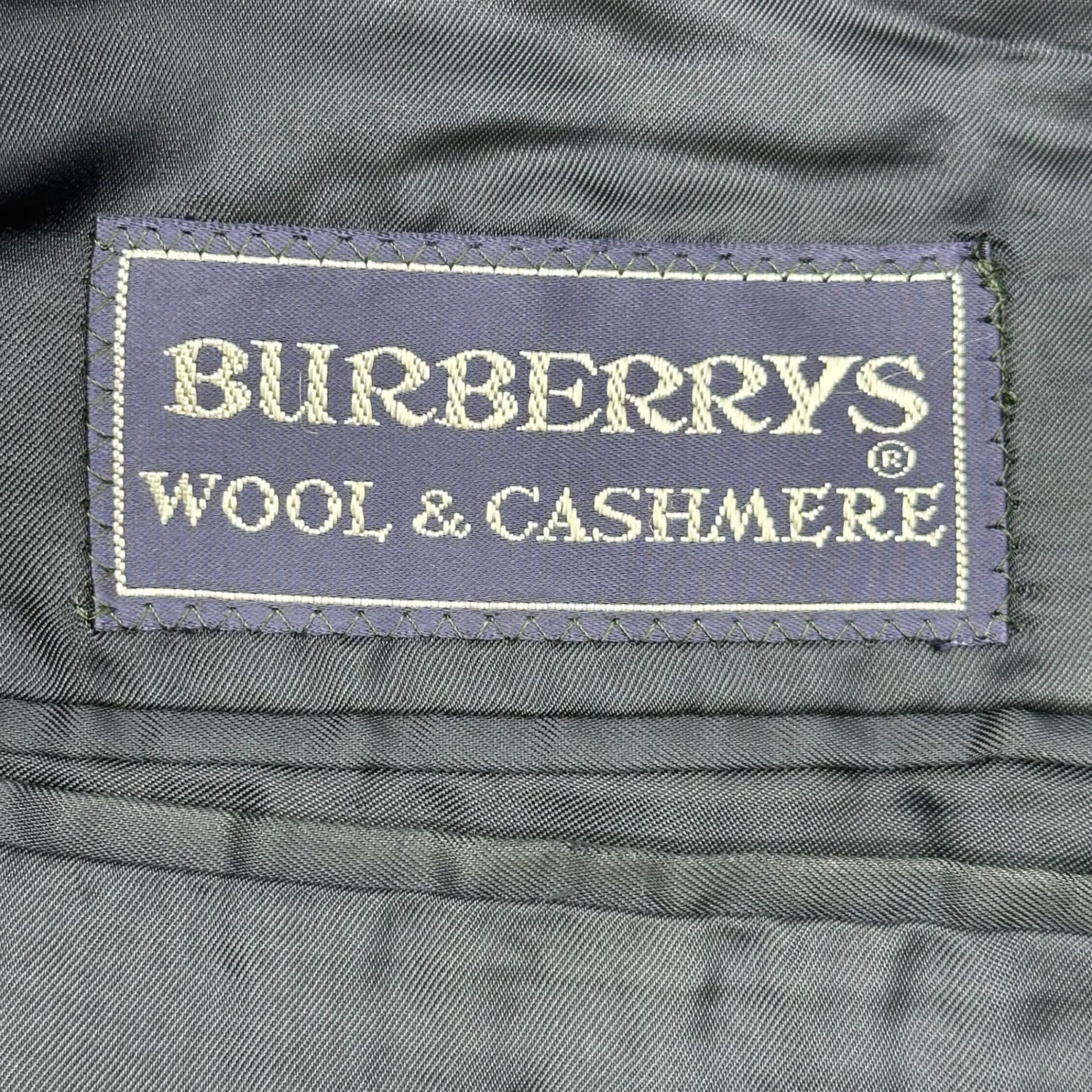 Burberrys(バーバリーズ) 80's~90's Cashmere Wool Check 2B Tailored Jacket カシミア ウール チェック 2B テーラード ジャケット 50(L程度) ネイビー×グリーン 80年代~90年代 ヴィンテージ ブレザー