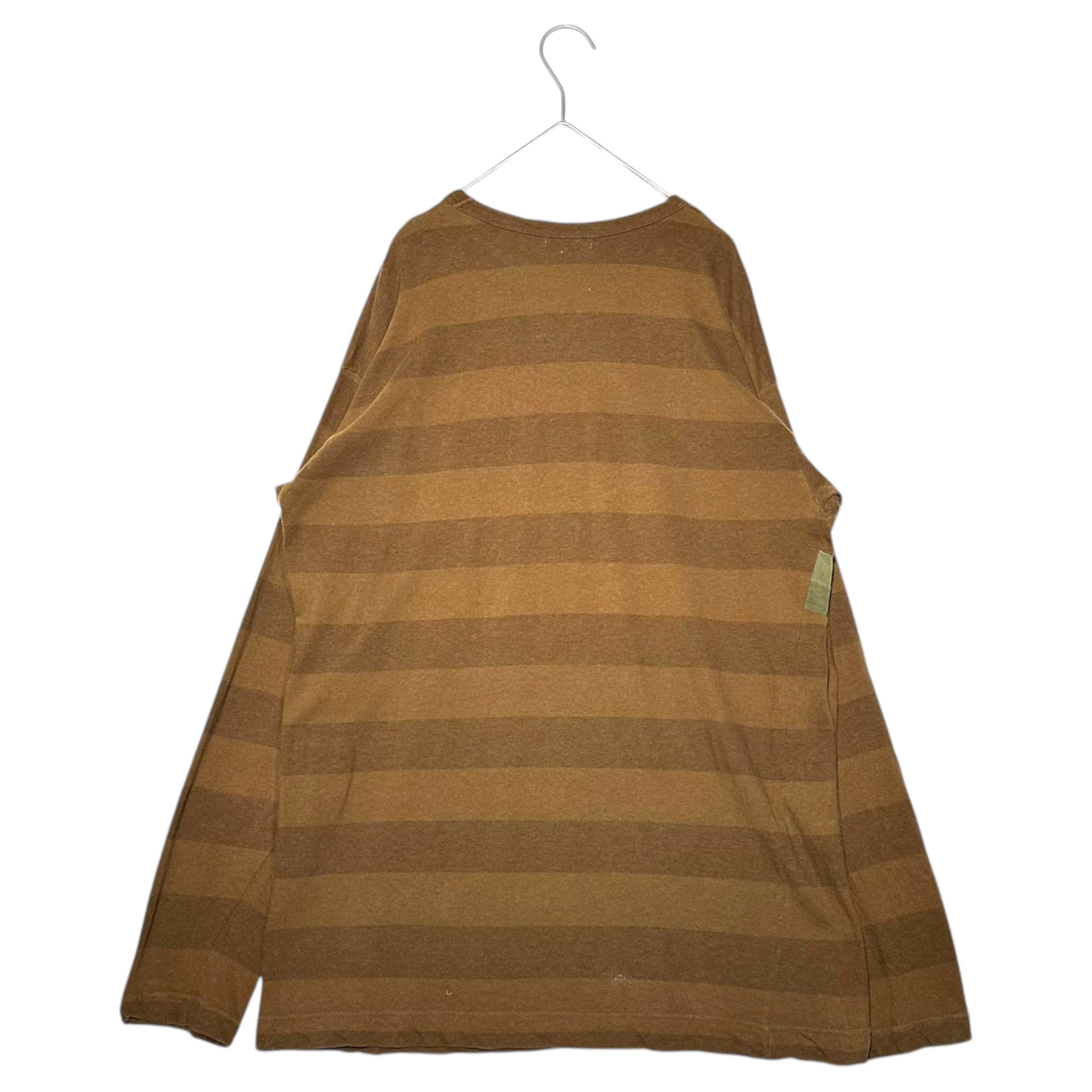 COMME des GARCONS HOMME(コムデギャルソンオム) 90's Shaped Pattern Crew Neck Long Sleeve Cut and Sewn 変形 パターン クルーネック 長袖 カットソー HT-100160 FREE ブラウン AD1996 田中オム 田中啓一氏デザイン期