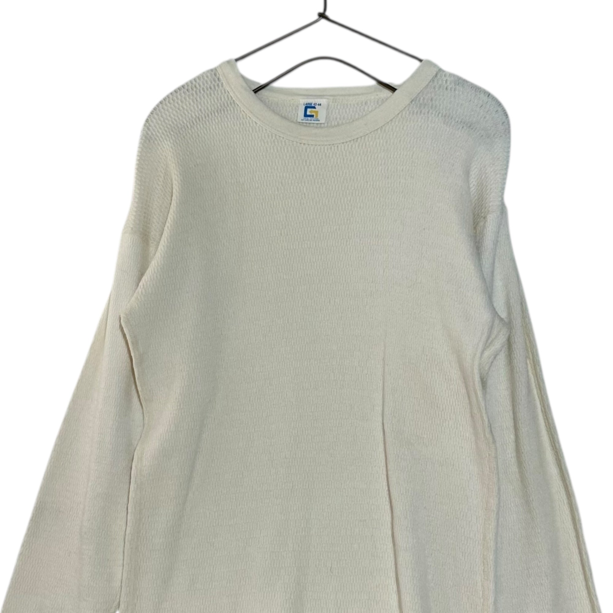 VINTAGE(ヴィンテージ) 70’s thermal cut and sew サーマルカットソー コットン100% 3(L~LLサイズ) ホワイト
