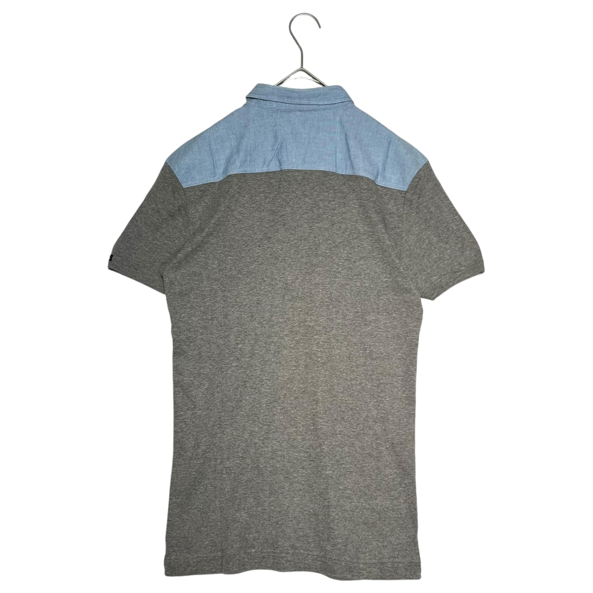 DOLCE&GABBANA(ドルチェ&ガッバーナドルガバ) Denim polo switching shirt デニム 切替 ポロシャツ 44(S程度) グレー