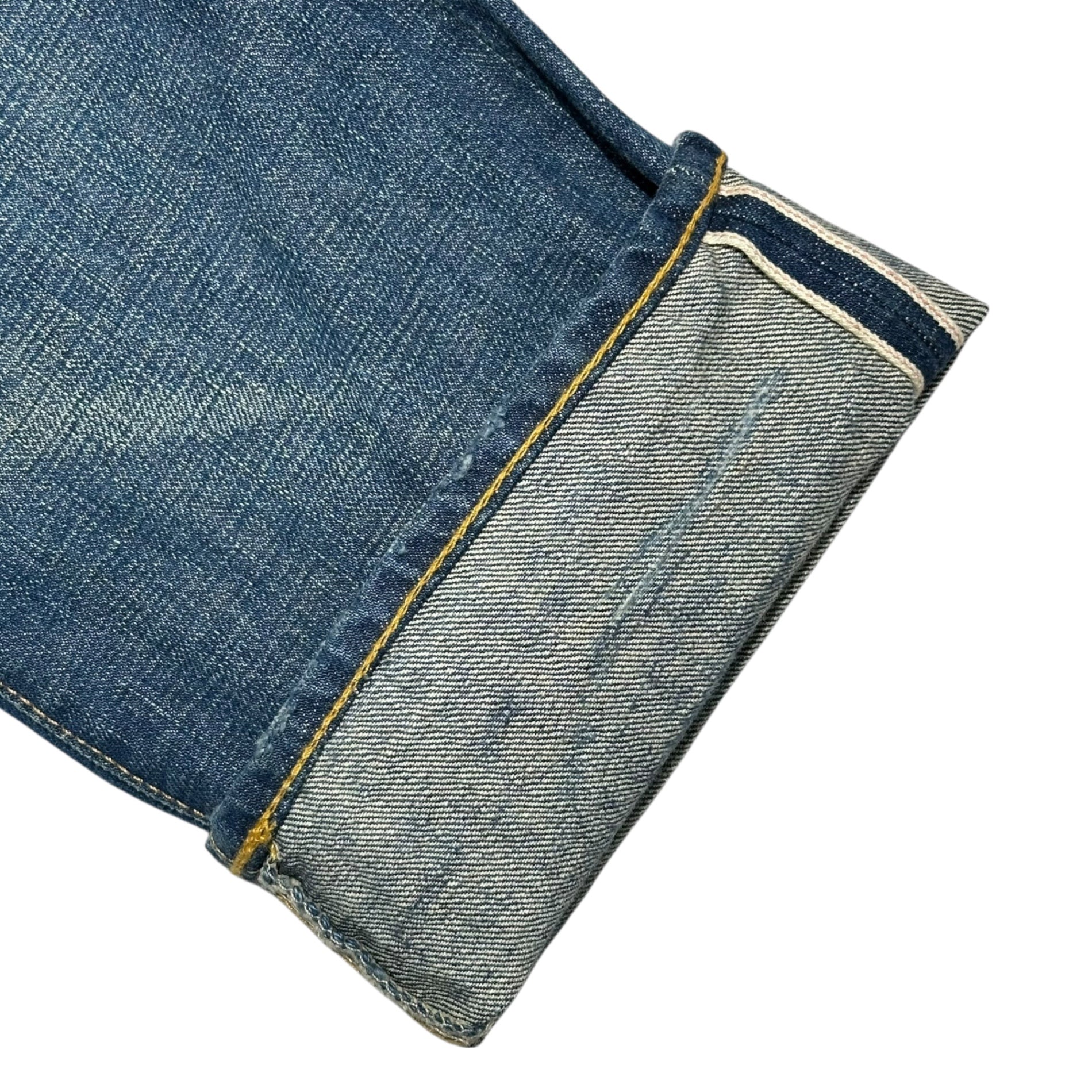 RRL(ダブルアールエル) LOW STRAIGHT JEANS ”SANTOS TWO” ロー ストレート ジーンズ W28 L32 インディゴ ダメージ加工 デニム パンツ