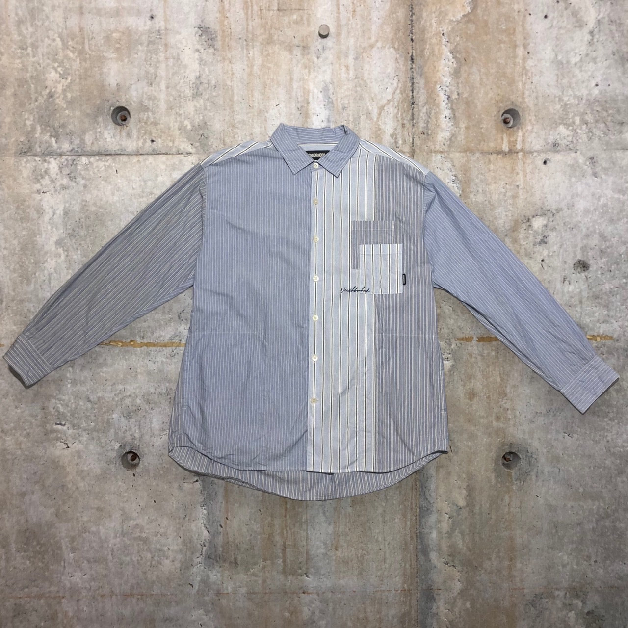 NEIGHBORHOOD(ネイバーフッド) 22SS CUT SP / C-SHIRT/ストライプシャツ 221AQNH-SHM07 L スカイブルー×ホワイト