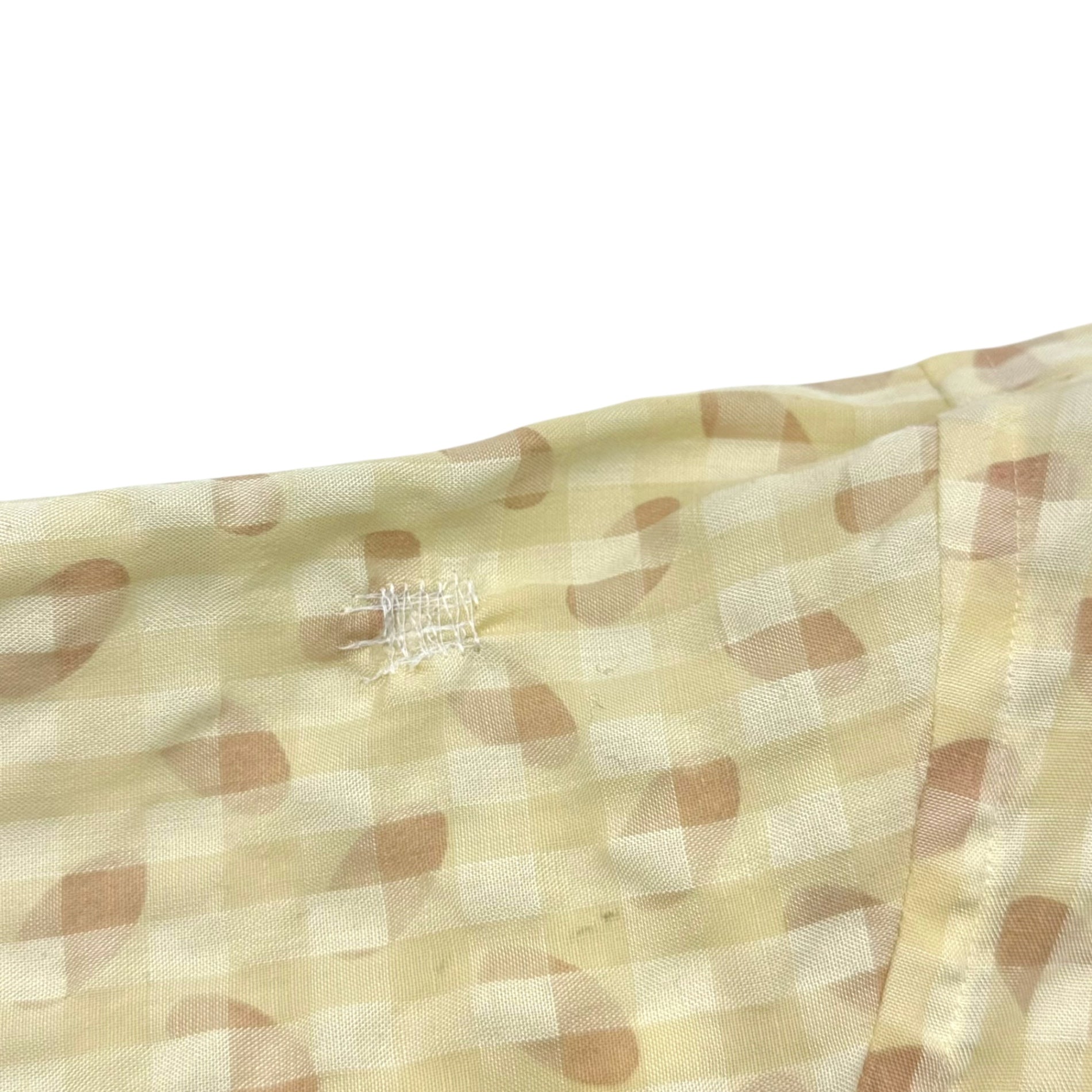 COMME des GARCONS HOMME(コムデギャルソンオム) 80's 3D check oval all over pattern open collar shirt 80年代 立体チェック 楕円 総柄 オープンカラー シャツ 川久保玲 本人期 HB-040040 FREE アイボリー×ピンク