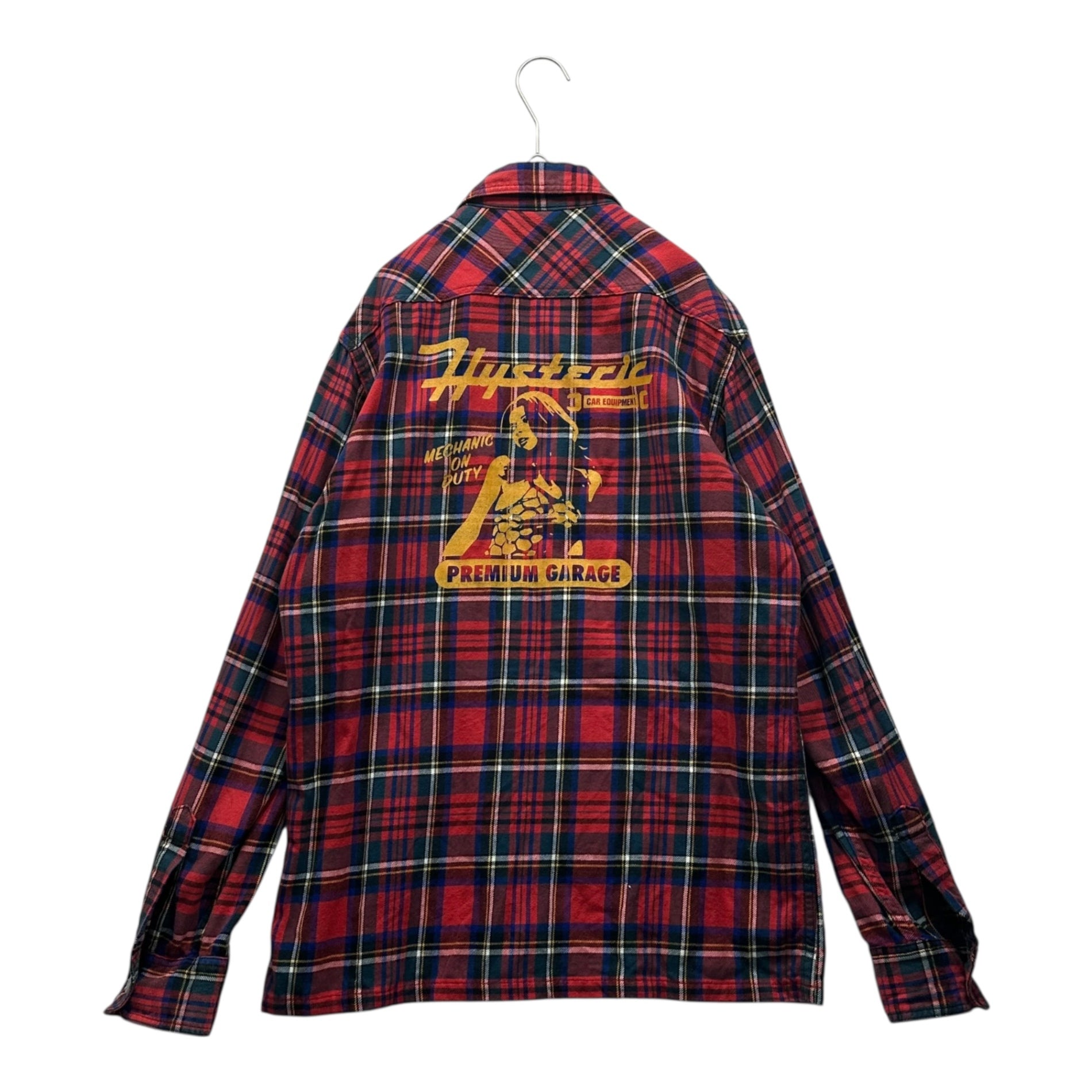 HYSTERIC GLAMOUR(ヒステリックグラマー) Girls Print Check Shirt ガールズ プリント チェック シャツ 02173AH02 M レッド