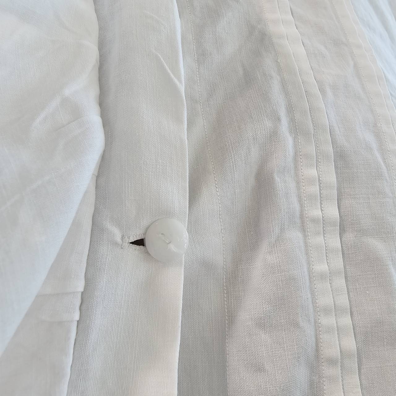 Euro Vintage(ヨーロッパヴィンテージ) Grain_20's ~french cotton clooney lace gathered blouse/フレンチコットン刺繍ギャザーブラウス 表記なし(Lサイズ程度) ホワイト