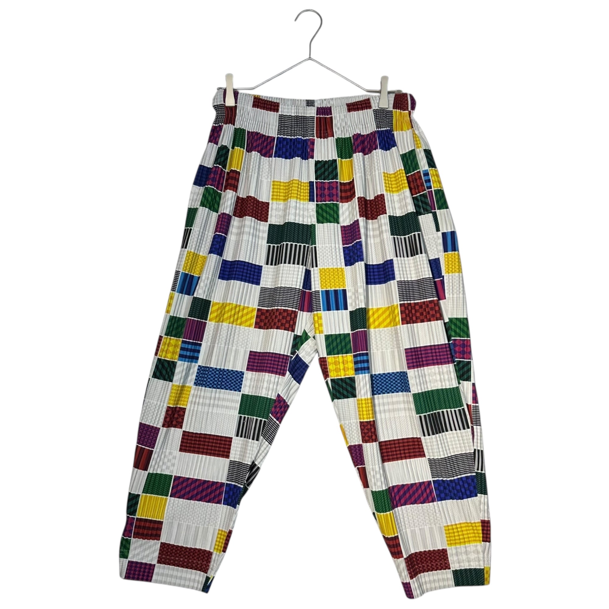 HOMME PLISSE ISSEY MIYAKE(オムプリッセイッセイミヤケ) Random Check Pleated Pants ランダム チェック プリーツ パンツ S マルチカラー