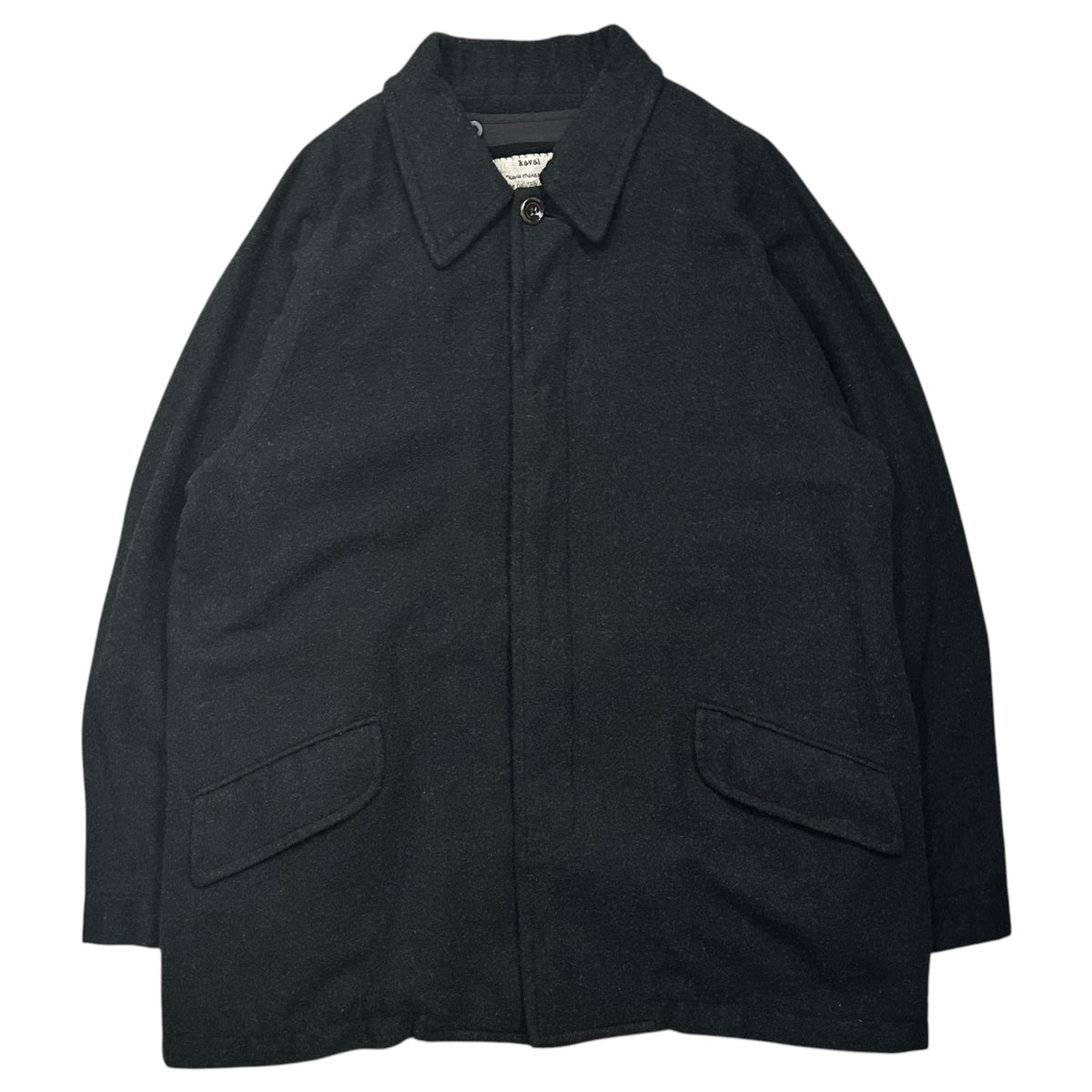 kaval(カヴァル) Wo/Li Short Coat ウール リネン ライナー付 ショート コート L ブラック