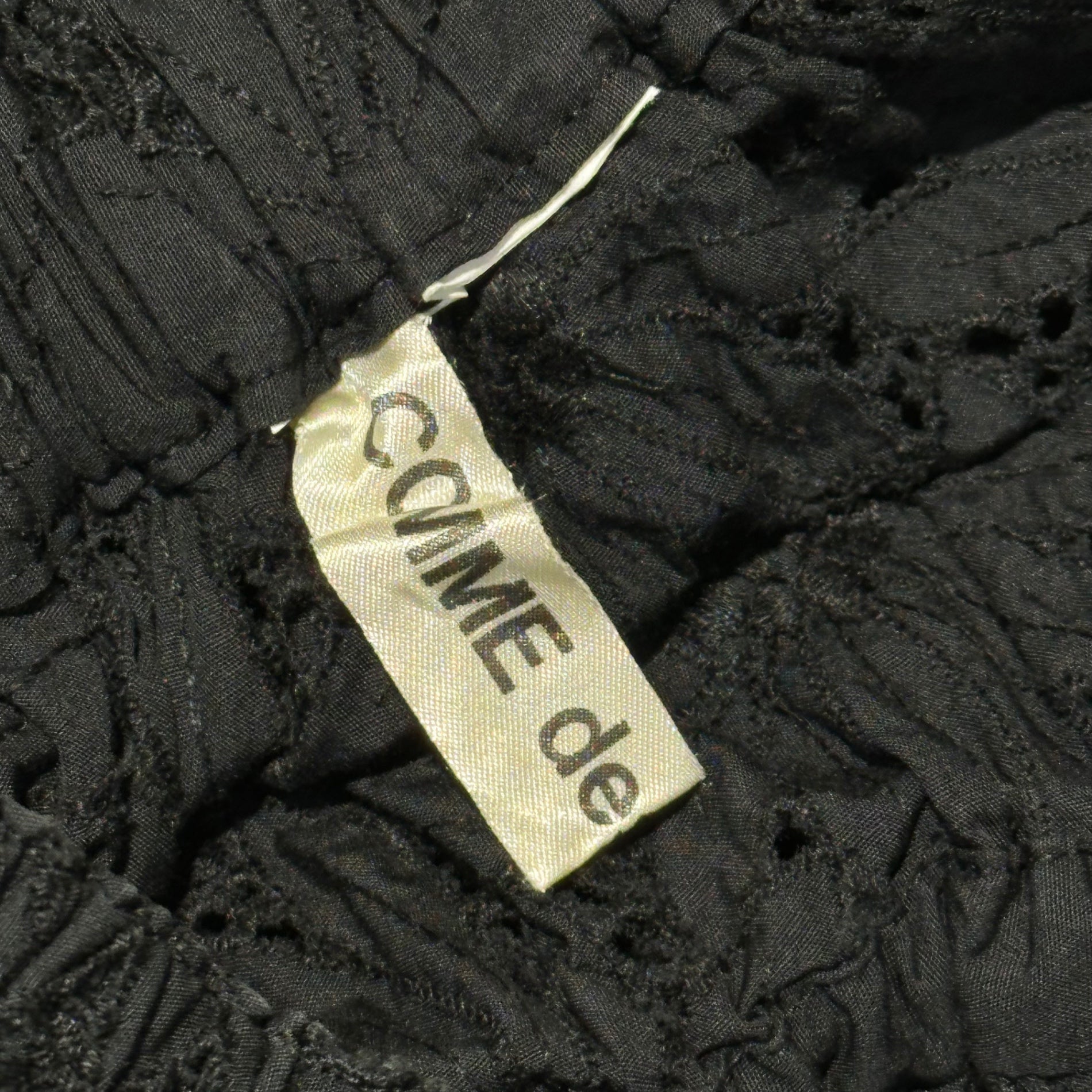 COMME des GARCONS(コムデギャルソン) Cutwork Lace Easy Skirt カットワーク レース イージー スカート ブラック 品質表示タグ切取