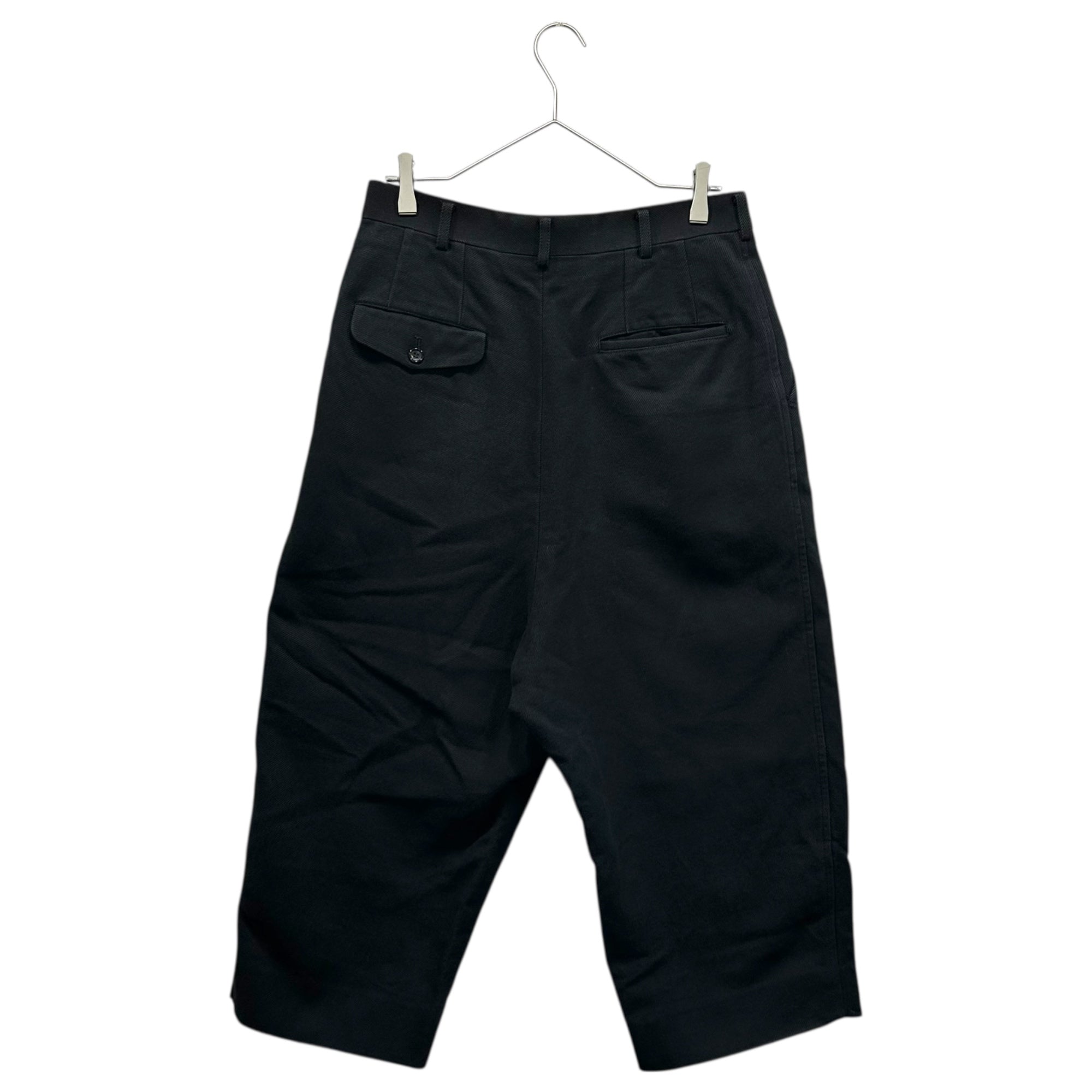 COMME des GARCONS HOMME(コムデギャルソンオム) 18AW 2-pleat 8/10 length c/w blend pants 2タック 8分丈 コットン ウール パンツ HB-P006 XS ブラック AD2018 クルップド
