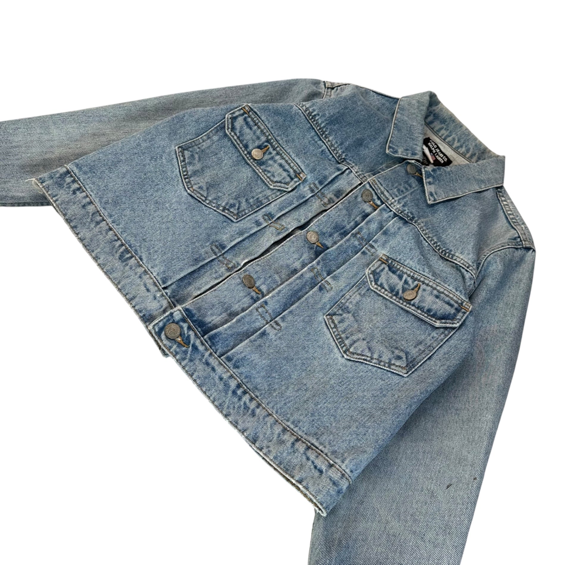 POLO JEANS(ポロジーンズラルフローレン) 90's~00's 2nd TYPE Stars and Stripes Patch Denim Jacket セカンド 星条旗 ワッペン デニム ジャケット M ライトインディゴ 90年代~ ヴィンテージ