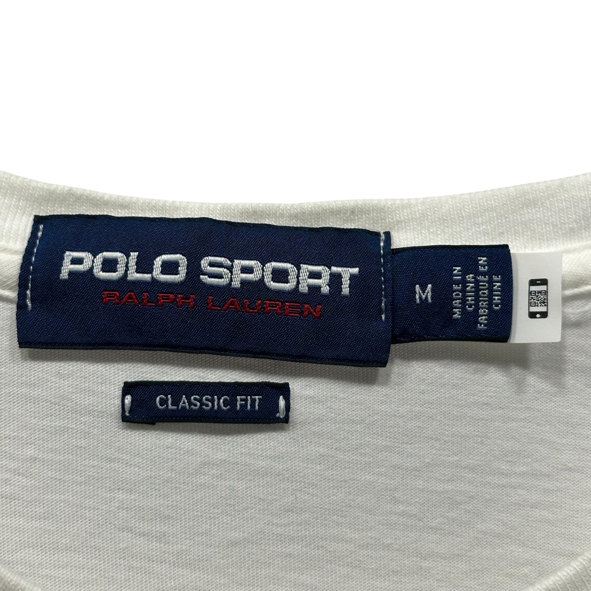 POLO SPORT(ポロスポーツ) Classic Fit Back Logo Print L /S T-Shirt クラシック フィット バック ロゴ プリント 長袖 Tシャツ M ホワイト×ピンク