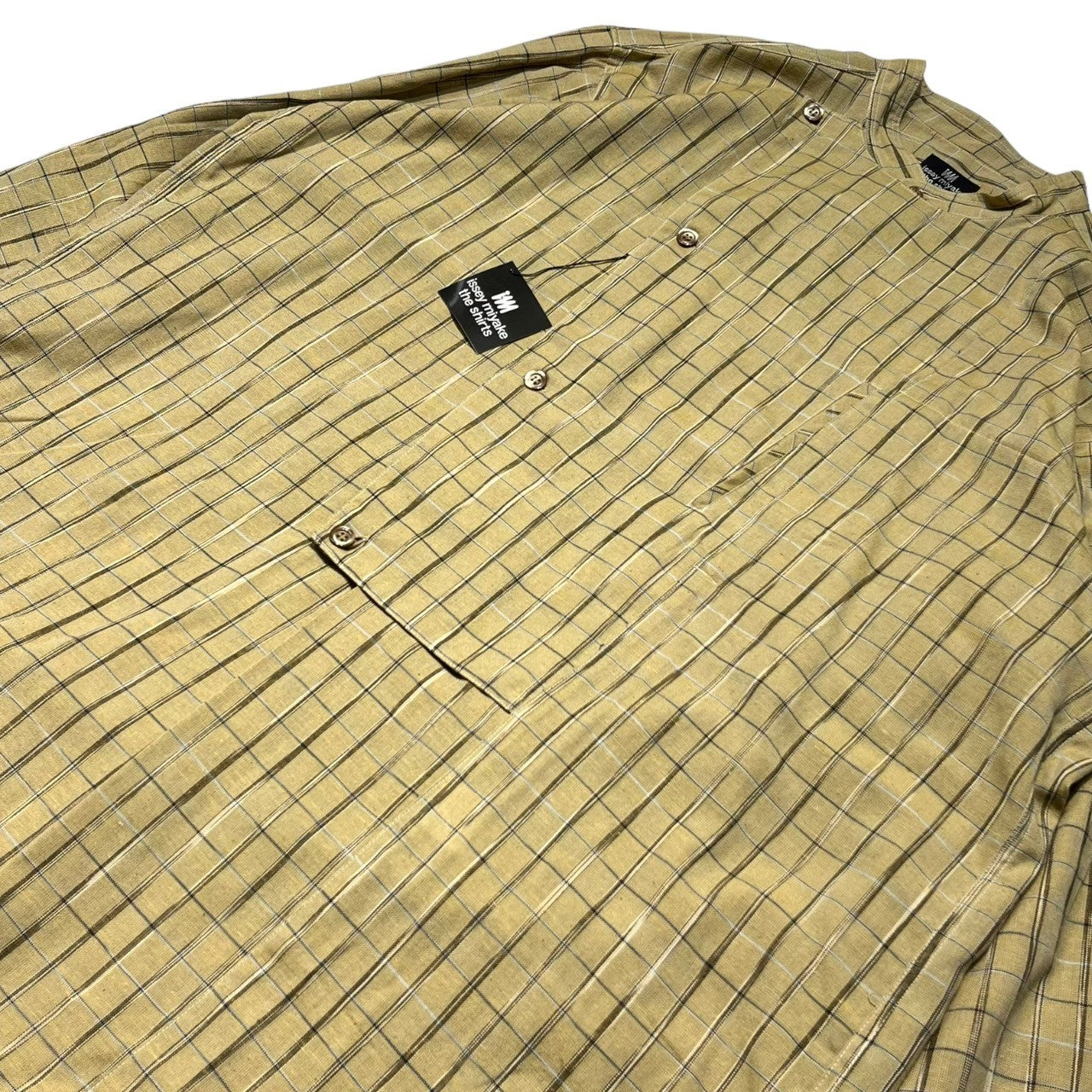 ISSEY MIYAKE(イッセイミヤケ) 80's ~ 90’s flap design check cock shirt フラップ デザイン チェック コック シャツ ハミルトン社製 I77001-A L イエロー 80年代 ~ 90年代 アーカイブ ヴィンテージ