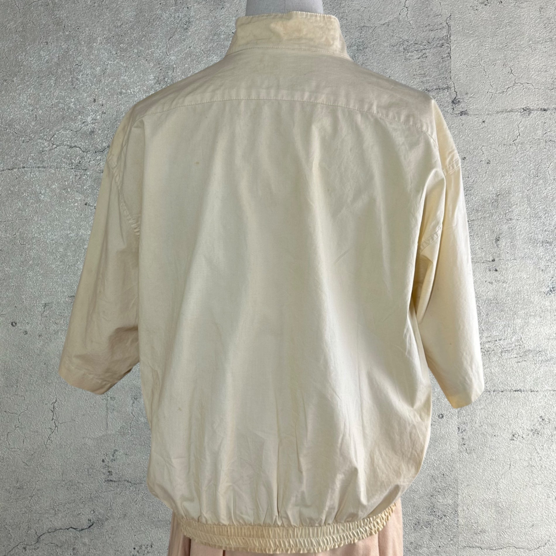 EMPORIO ARMANI(エンポリオアルマーニ) 80~90's vintage stand collar half sleeve jacket ヴィンテージ スタンドカラー ハーフスリーブ ジャケット 48(M) アイボリー