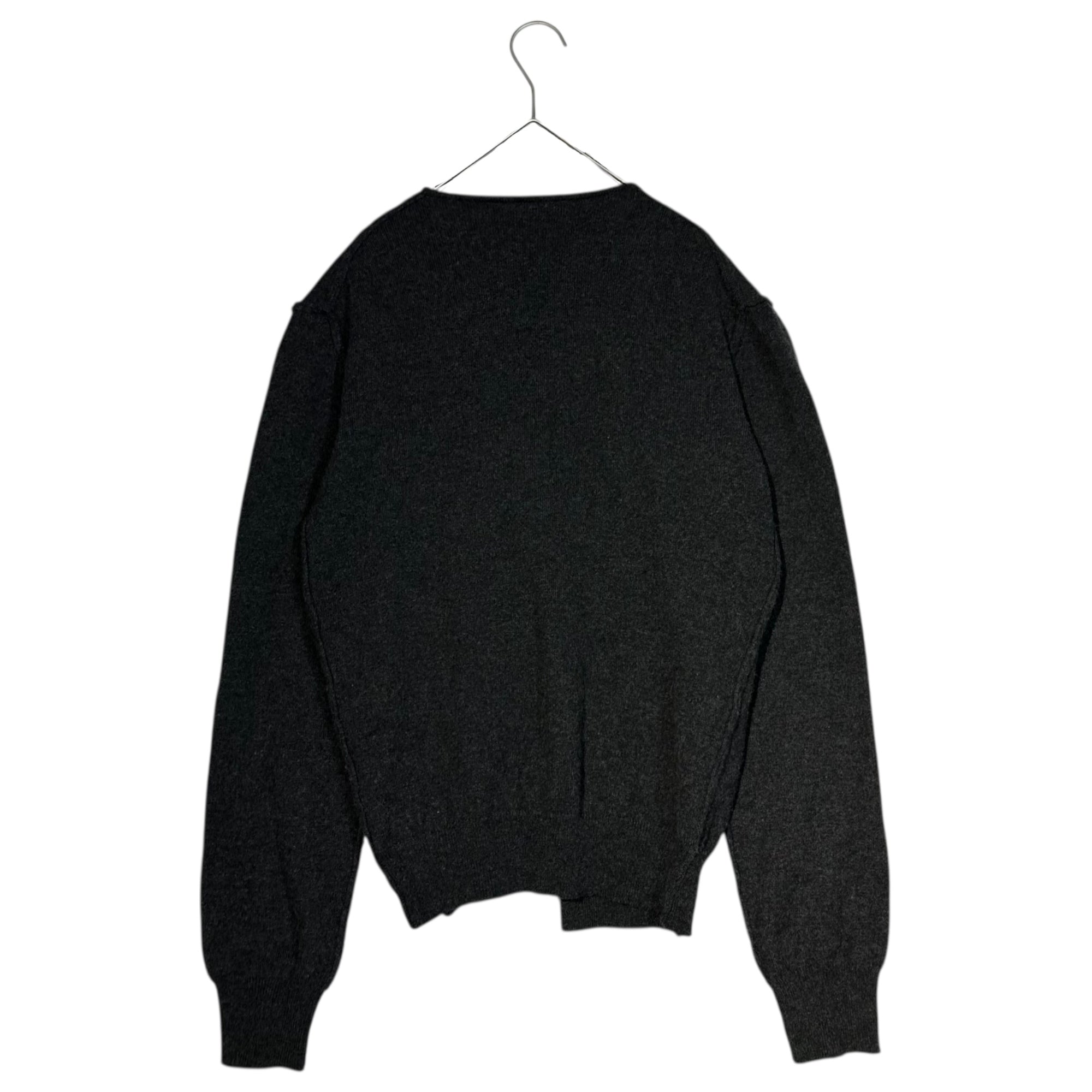 DOLCE&GABBANA(ドルチェ&ガッバーナドルガバ) Double specification long-sleeved cashmere cardigan ダブル仕様 長袖 カシミヤ カーディガン IKC74/4T10 46(S) チャコールグレー