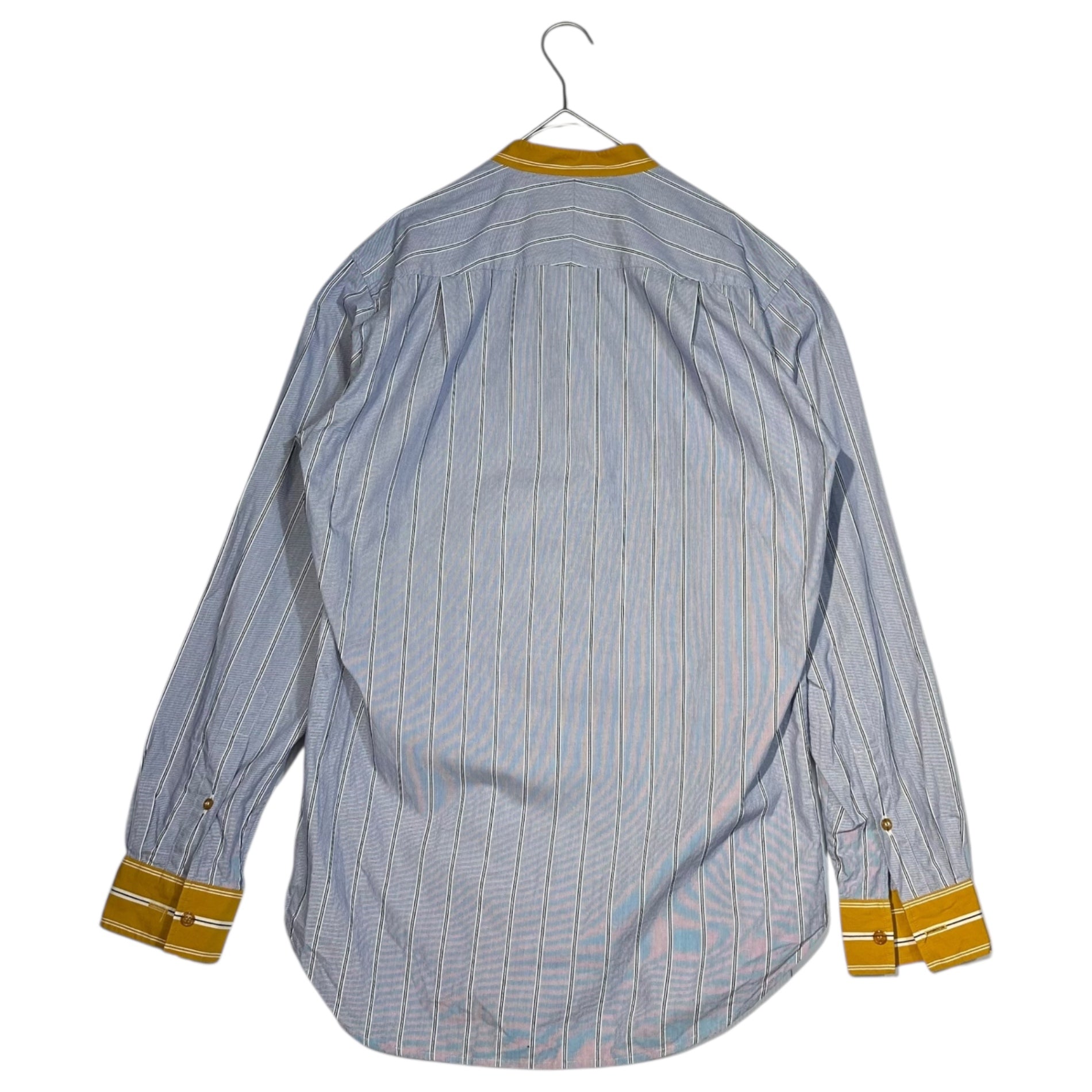 Vivienne Westwood MAN(ヴィヴィアンウエストウッドマン) 19AW 2WAY Design Color Stripe Shirt デザイン カラー ストライプ シャツ VW-WR-89926 46 スカイブルー×イエロー 長袖