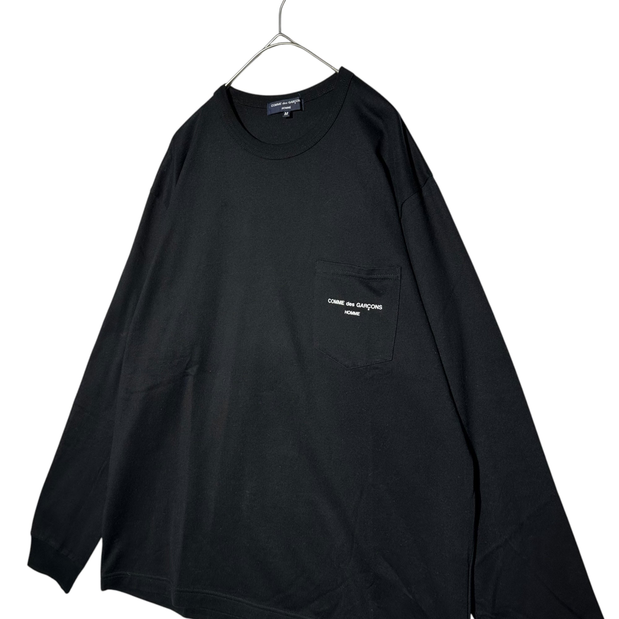 COMME des GARCONS HOMME(コムデギャルソンオム) 21SS L/S Cotton jersey logo T-shirt 綿天竺 長袖 ロゴ Tシャツ HG-T010 2(M程度) ブラック AD2020