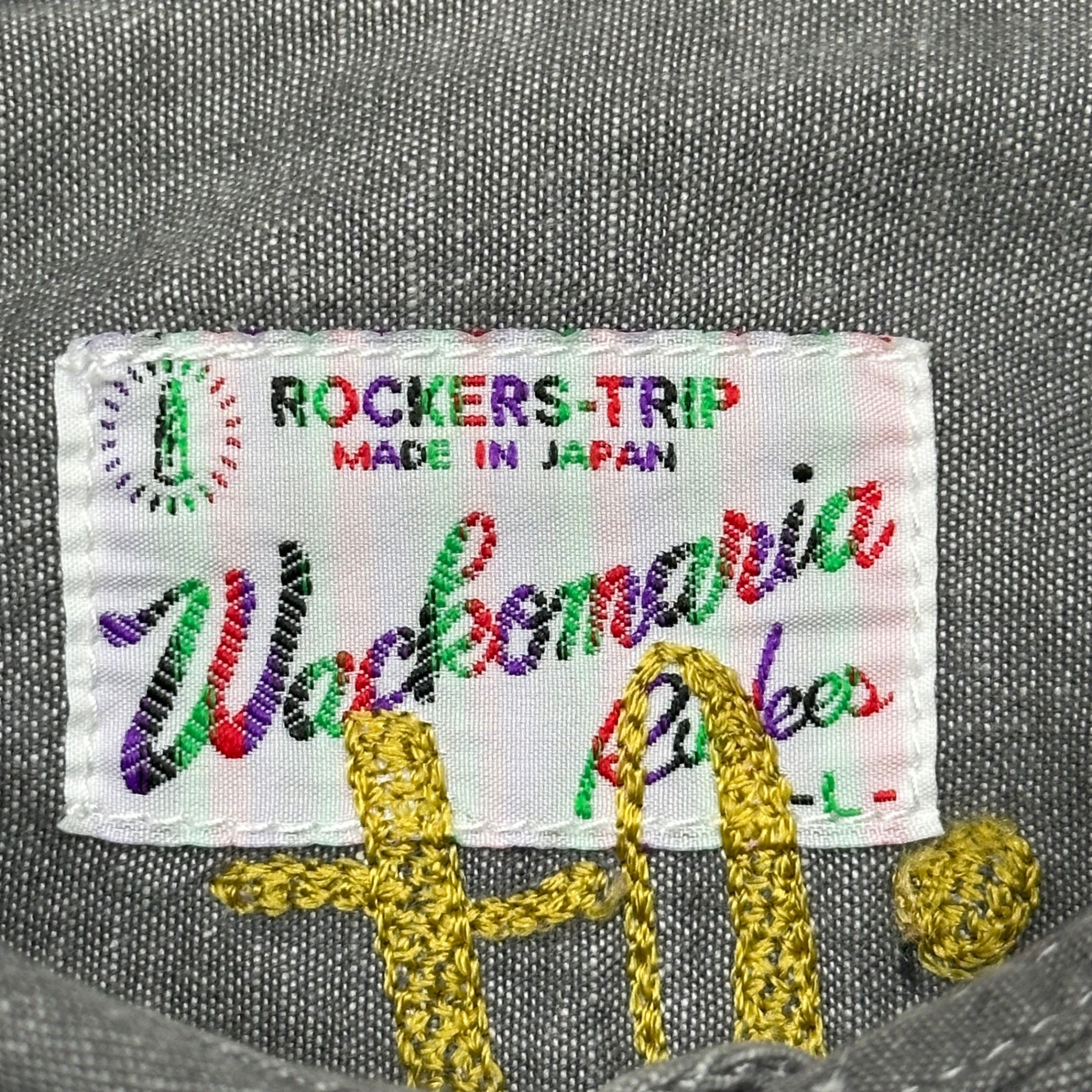 WACKO MARIA(ワコマリア) Embroideredlong sleeve shirt with logo patch ワッペン ロゴ 刺繡 長袖シャツ L グレー