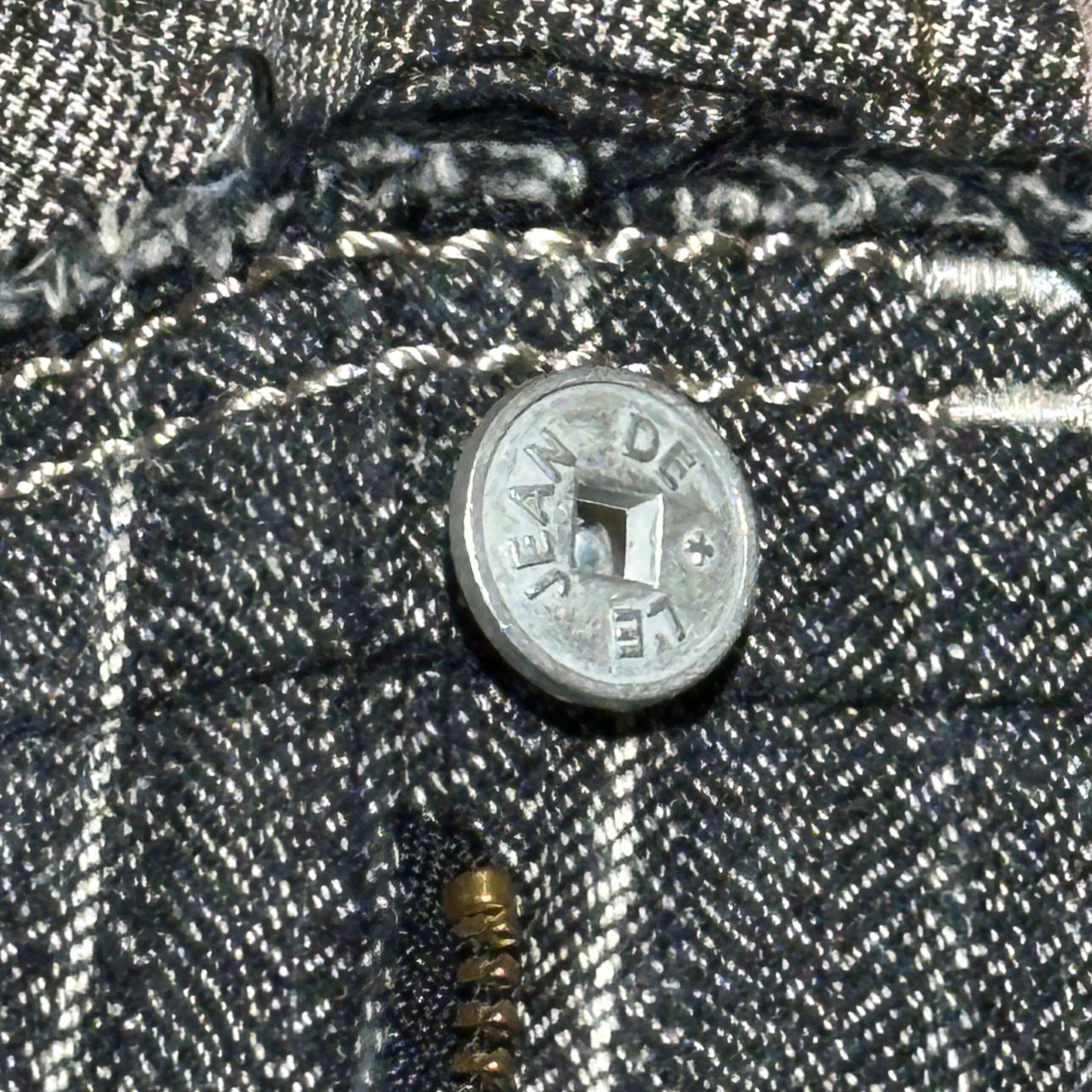 MARITHE FRANCOIS GIRBAUD(マリテフランソワジルボー) 00's Double-Waist Gimmick Striped Pants ダブルウエスト ギミック ストライプ パンツ M7-2283 L ライトインディゴ Y2K