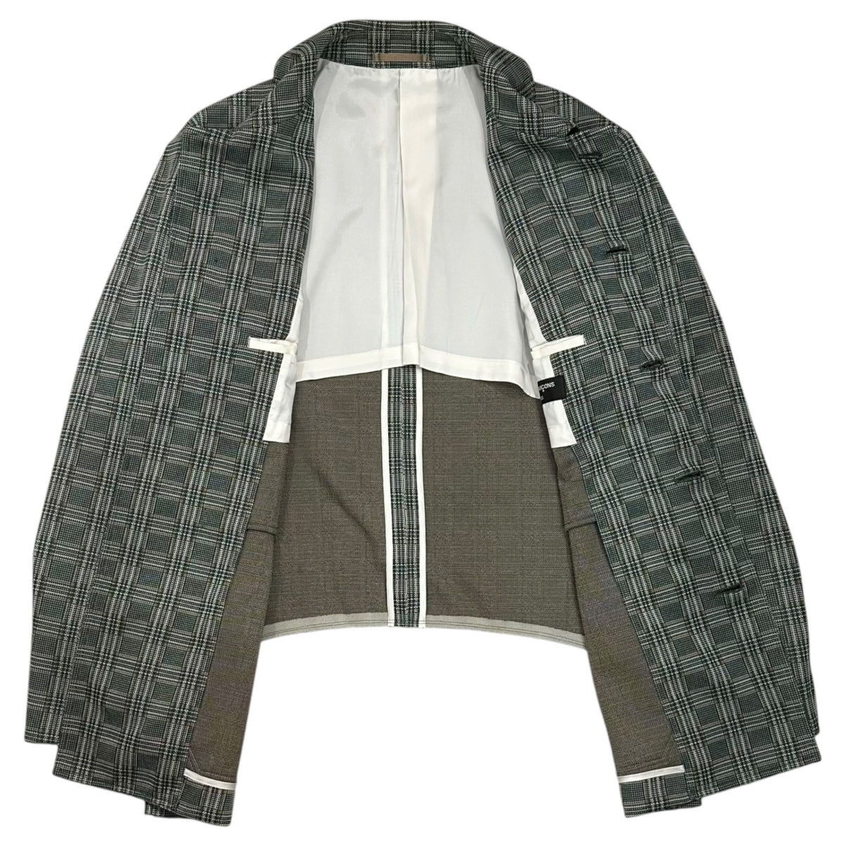 COMME des GARCONS HOMME PLUS(コムデギャルソンオムプリュス) 2002SS Esther Check Cutout Back Jacket エステル チェック カットアウトバック ジャケット PE-J013 M グリーン AD2001 00s 蛍光期 アーカイブ 稀少