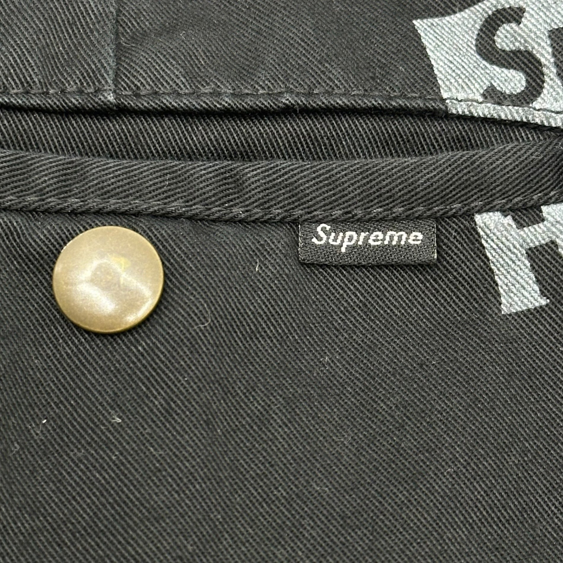 SUPREME×ANTIHERO(シュプリーム×アンタイヒーロー) 22SS Work Pant 総 ロゴ プリント ワーク パンツ 30 ブラック ストレート