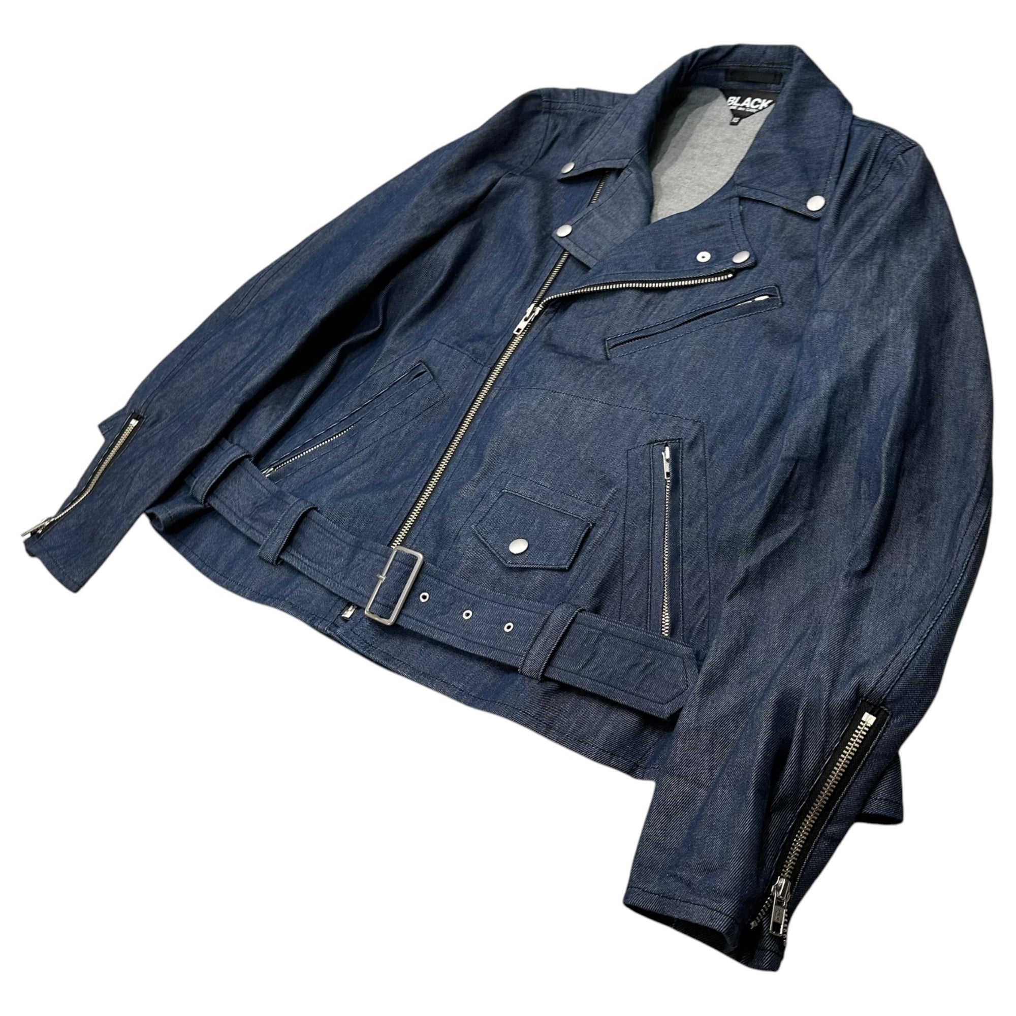 BLACK COMME des GARCONS(ブラックコムデギャルソン) 2026SS 9oz Denim Rider Jacket デニム ライダース ジャケット 1Q-J002 XS インディゴ AD2025