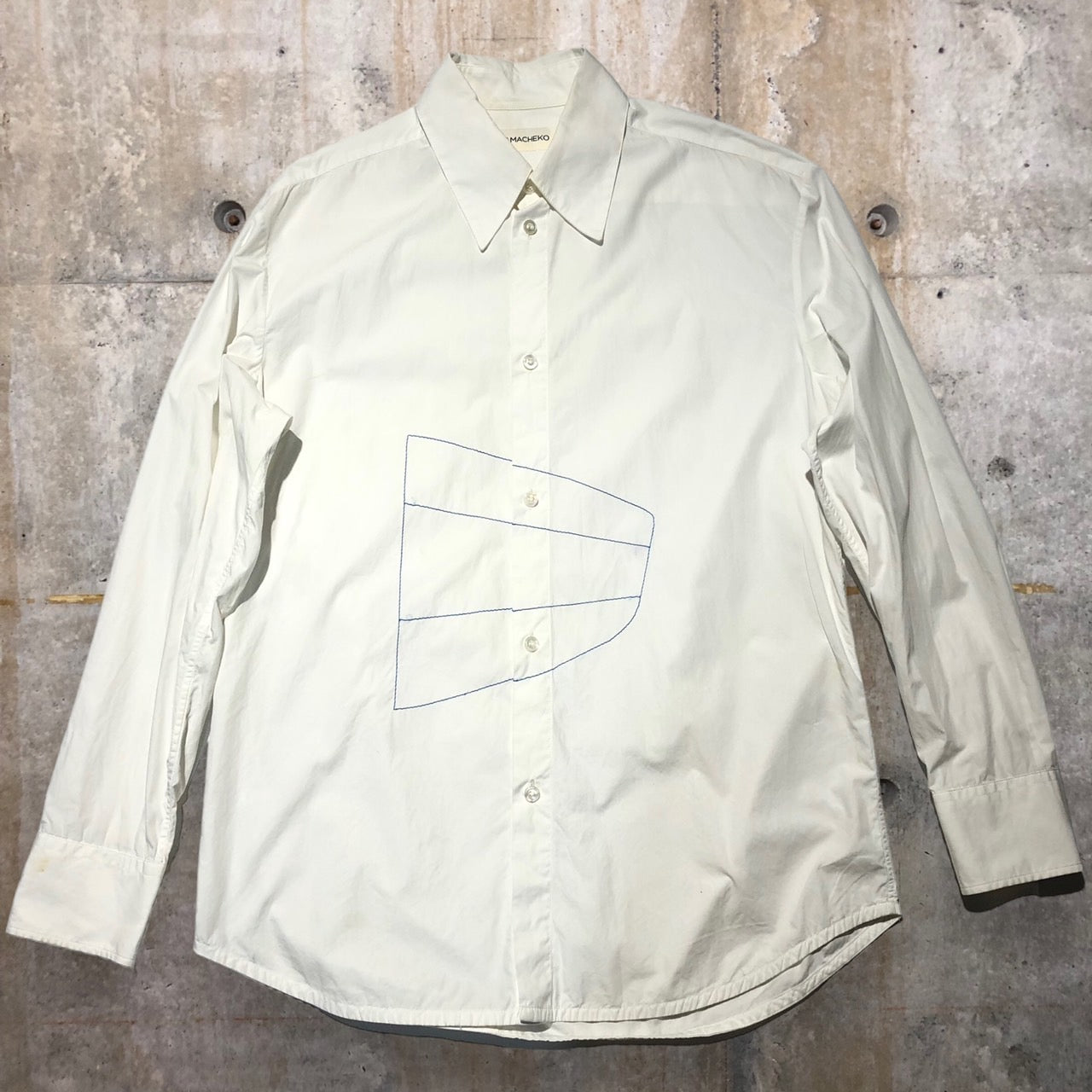NAMACHEKO(ナマチェコ) フロントデザインステッチシャツ S ホワイト