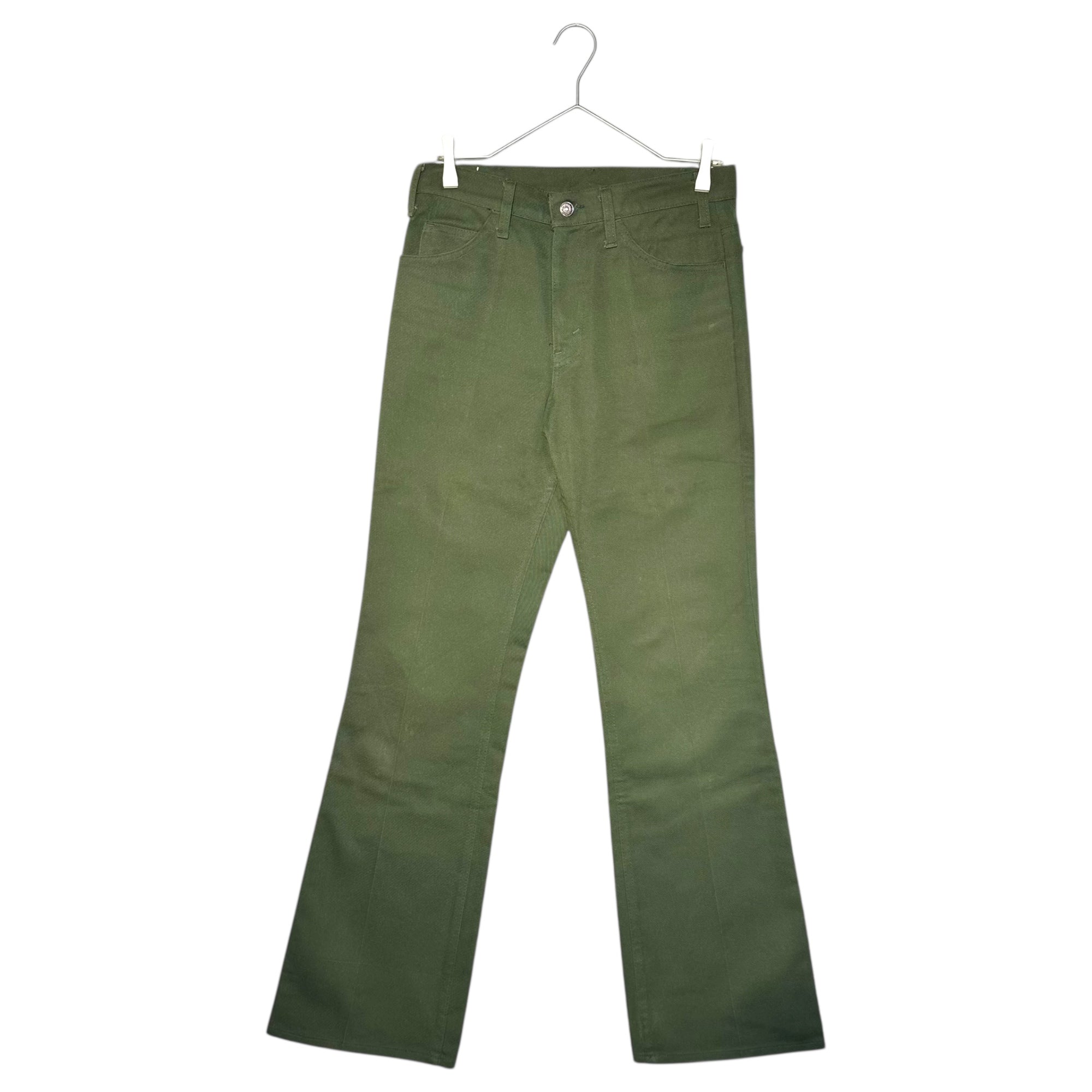 Levi's(リーバイス) 70's 517 STA-PREST スター プレスト ツイル ブーツカット パンツ 517-1838 W31 L33 オリーブ フレア スタプレ 70年代 ヴィンテージ