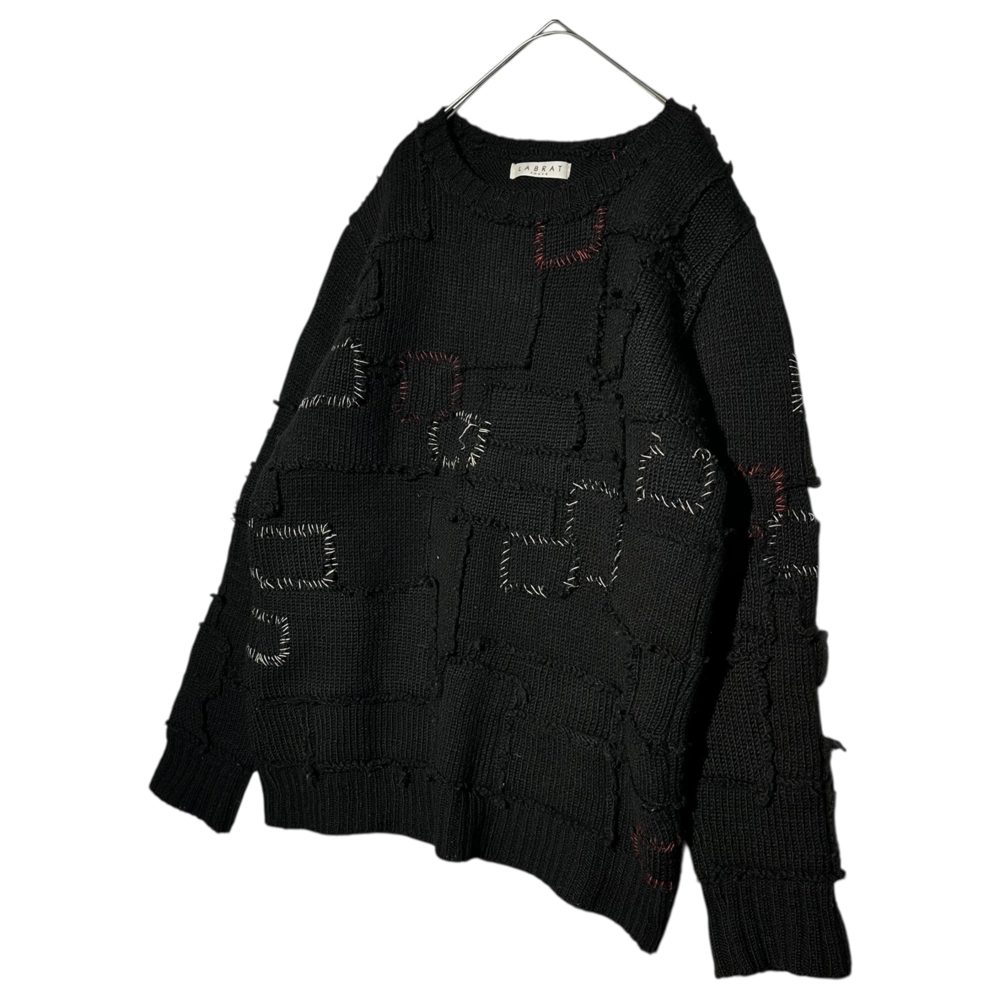 LABRAT(ラブラット) Pressure ulcer Crust Knit 瘡蓋 クラスト ニット M ブラック 少数生産品