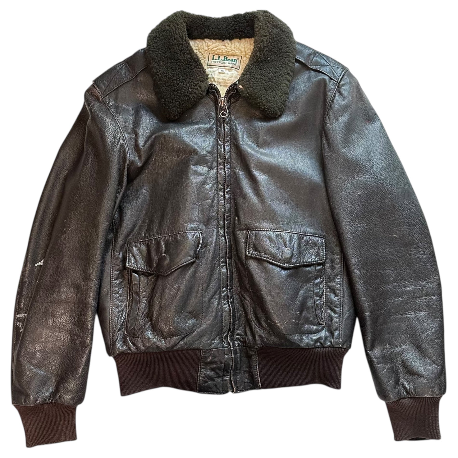 L.L.BEAN(エルエルビーン) 70's G-1 Flight Leather Jacket 70年代 フライト レザー ジャケット 40(L程度) ダークブラウン