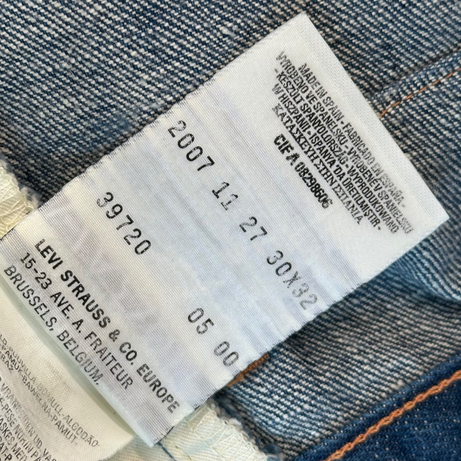 Levi's RED(リーバイスレッド) 00's 1st Standard Draping Denim Pants 復刻 立体裁断 デニム パンツ 2007 11 27 39720 30/32 インディゴ