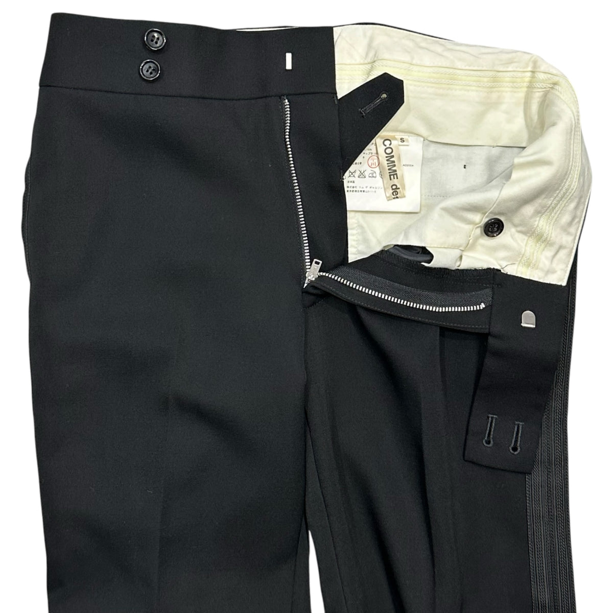 COMME des GARCONS(コムデギャルソン) 2004AW Side-Stripe Wool Slacks サイド ライン ウール スラックス GN-P031 S ブラック AD2004 00s アーカイブ