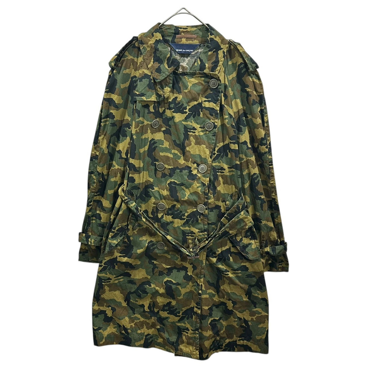 COMME des GARCONS(コムデギャルソン) 1998SS Aoyama-Limited Camouflage Trench Half-Coat 青山 限定 カモフラ トレンチ ハーフ コート KX-814190 FREE カーキ AD1997 90s アーカイブ