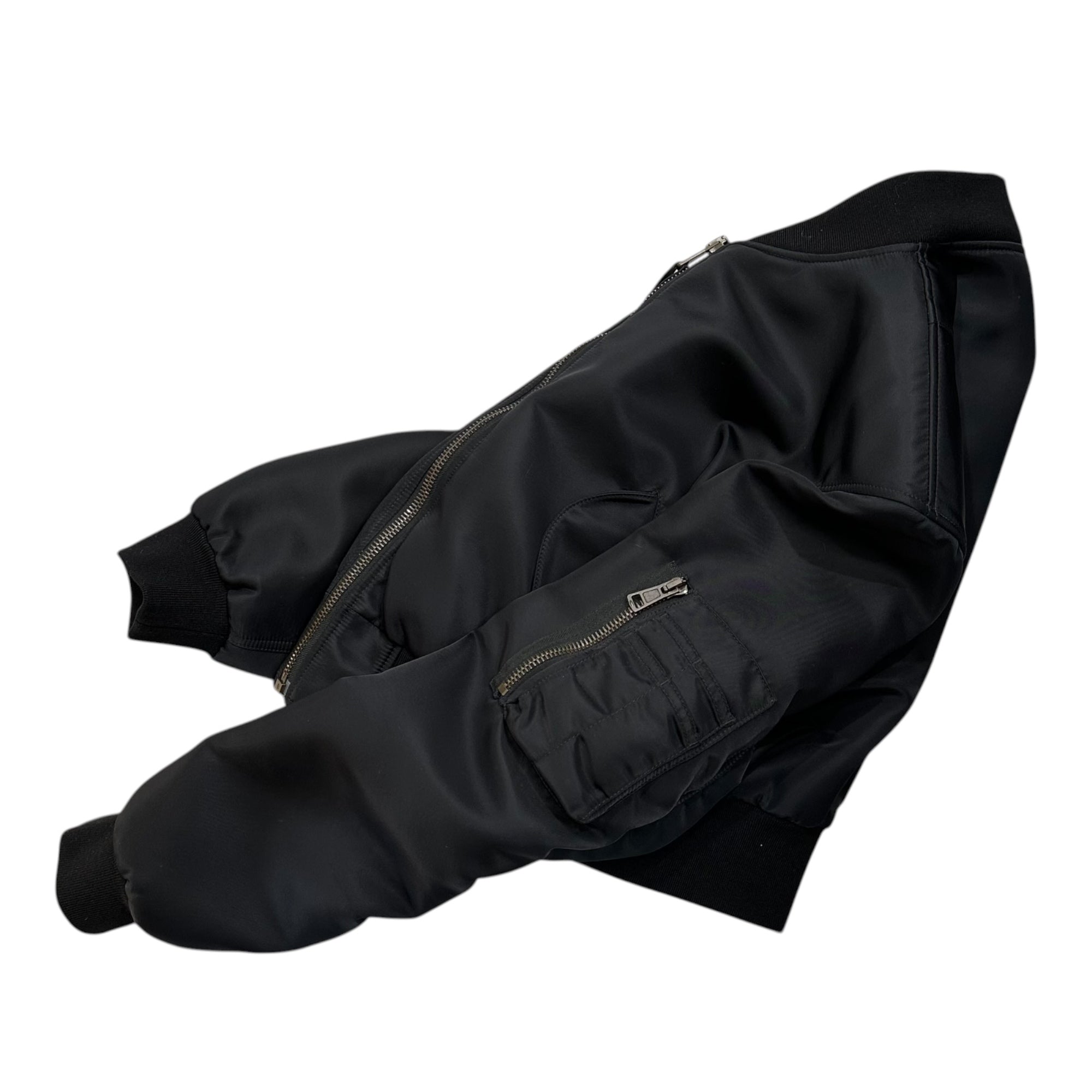 BALENCIAGA(バレンシアガ) 17SS Boxy Bomber Jacket ボクシー ボンバー ジャケット 460599 TTD03 S ブラック ショート丈 ブルゾン MA-1