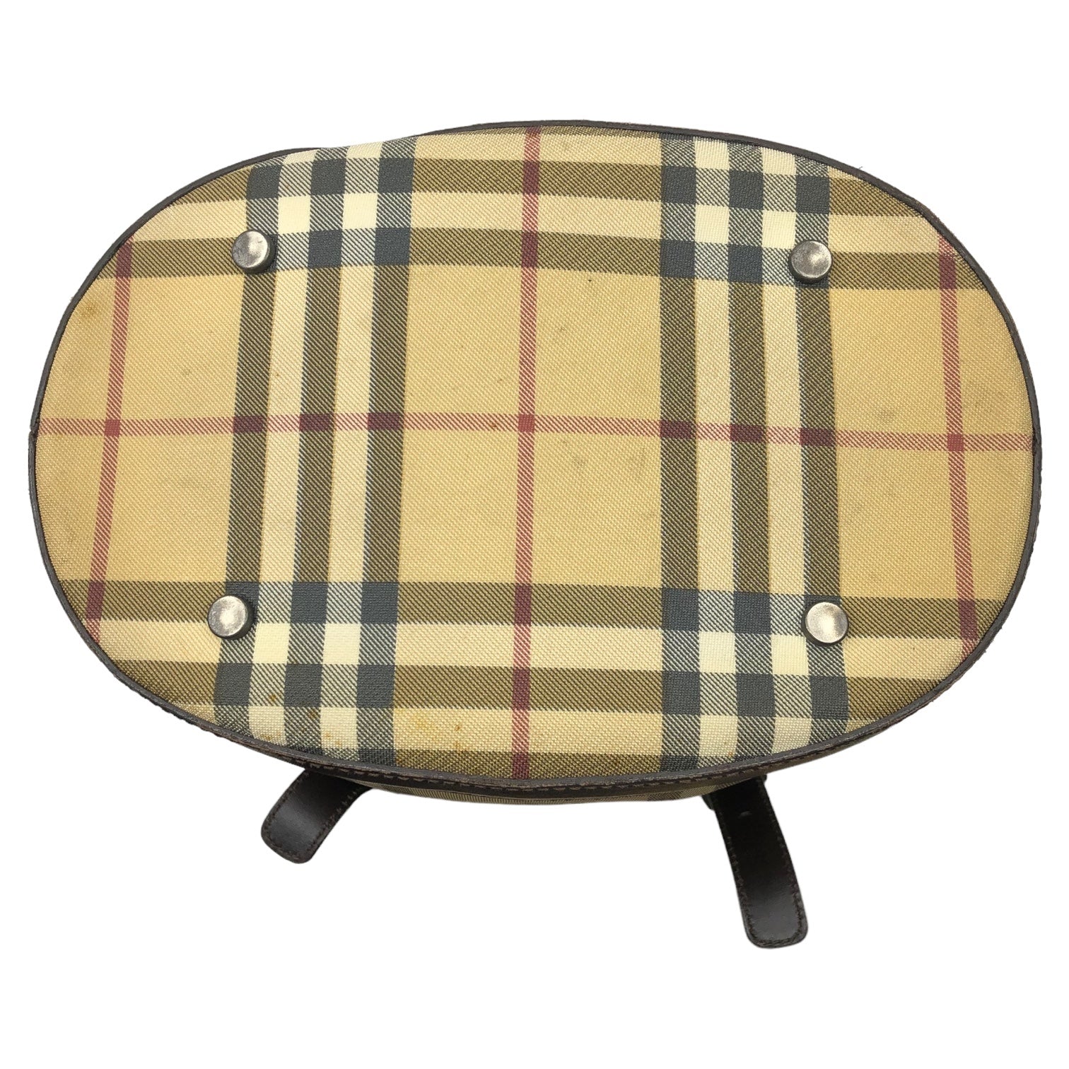 BURBERRY LONDON(バーバリーロンドン) タータンチェック バケツ型 トート バッグ ベージュ イタリア製