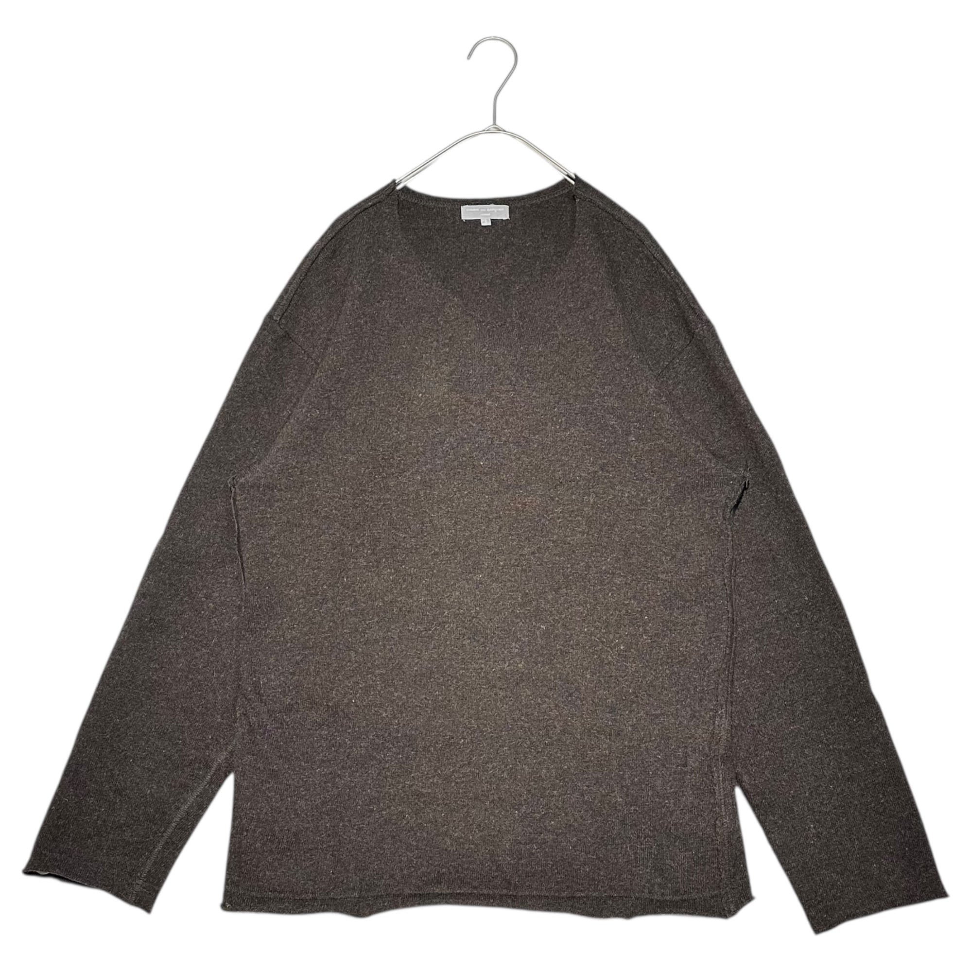 COMME des GARCONS HOMME(コムデギャルソンオム) 03AW V-neck wool nylon L/S knit Vネック ウール ナイロン 長袖 ニット HL-T008 S ダークブラウン AD2003 田中オム最終期