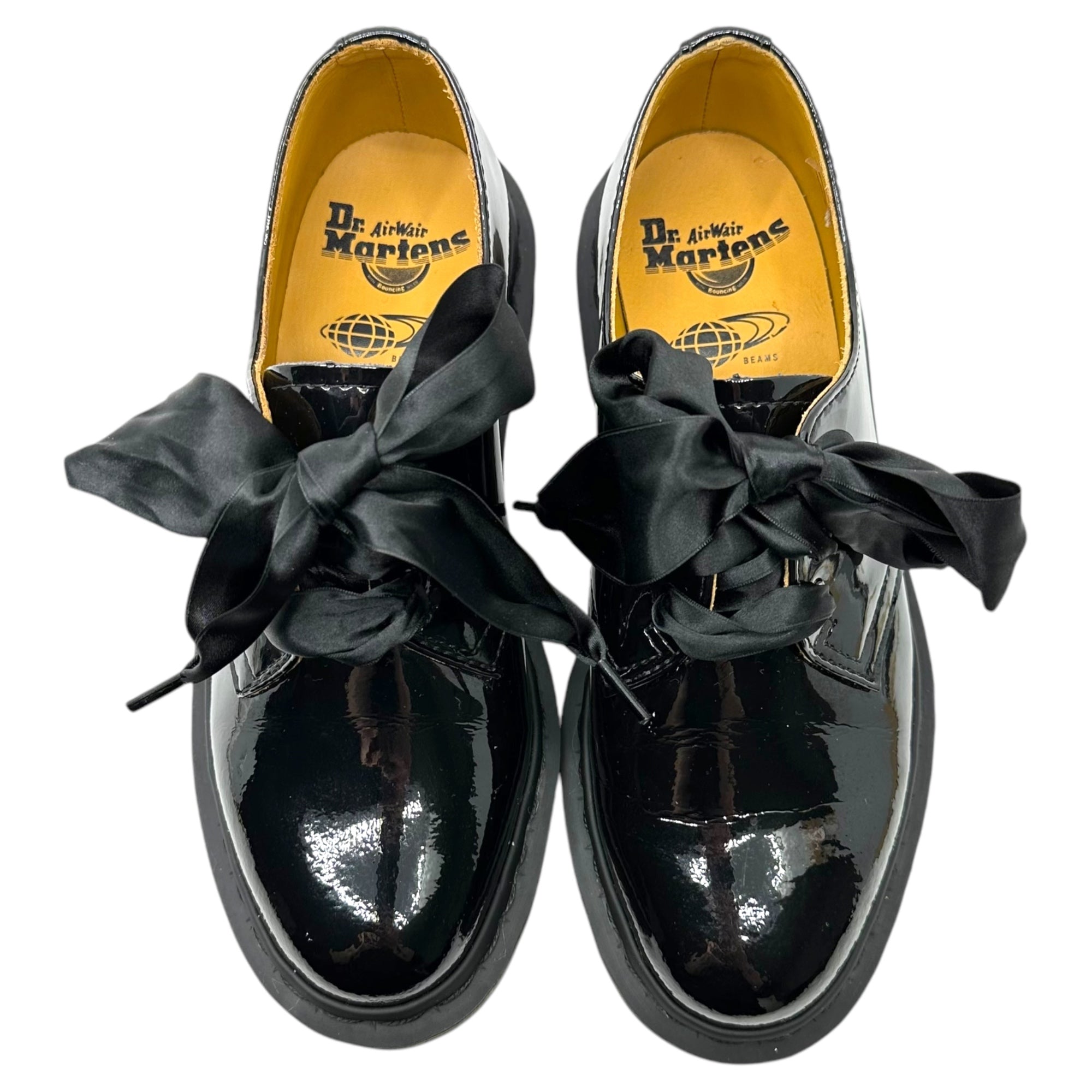 DR.MARTENS×BEAMS(ドクターマーチン×ビームス) PATENT LAMPER パテント レザー 3ホール シューズ リボン 1461B 24cm ブラック Ray BEAMS別注