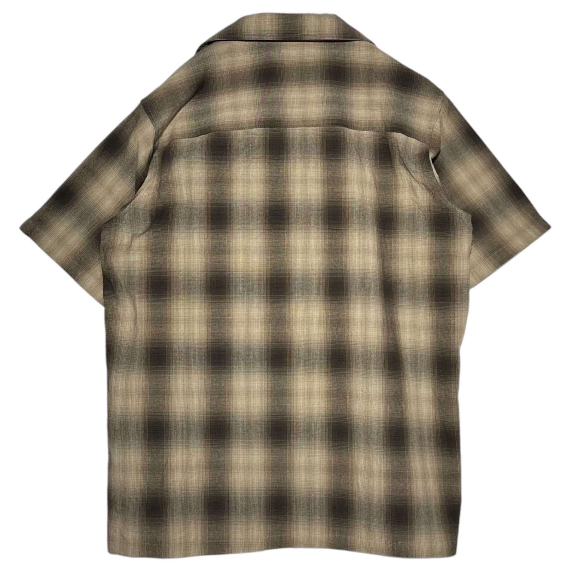 GANGSTERVILLE(ギャングスタービル) Ombre Check Open Collar S/S Shirt オンブレ チェック オープンカラー 半袖 シャツ GSV-14-SS-30 M ブラウン