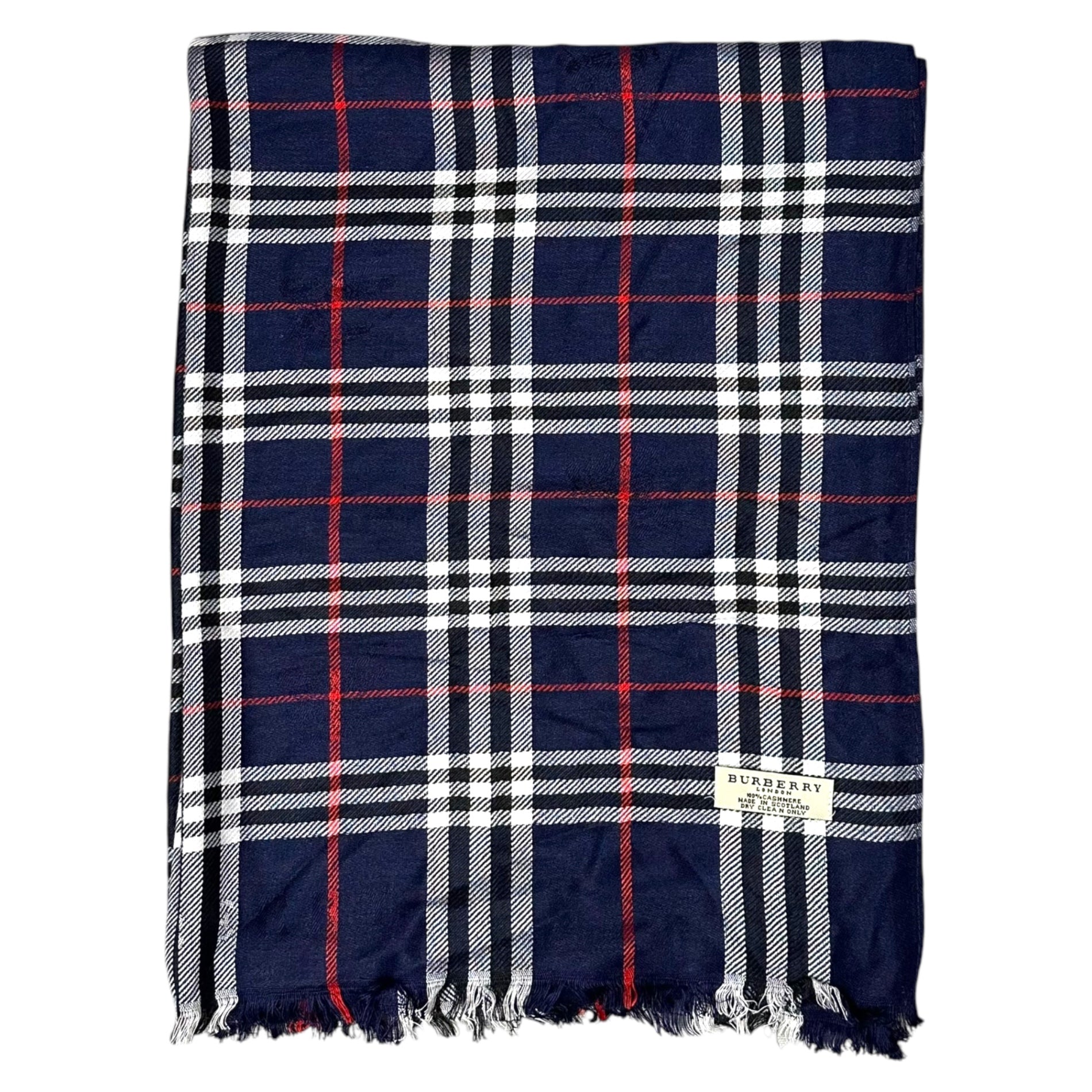 BURBERRY(バーバリー) 100% cashmere stole カシミヤ100% ストール ネイビー