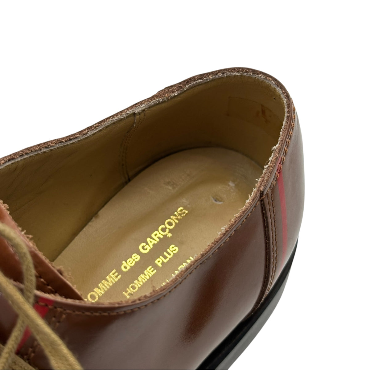 COMME des GARCONS HOMME PLUS(コムデギャルソンオムプリュス) 2000AW ”Docking Rock” Line dress shoes ドッキングロック ドレス シューズ PK-04102 25cm ブラウン×レッド 00's 革靴
