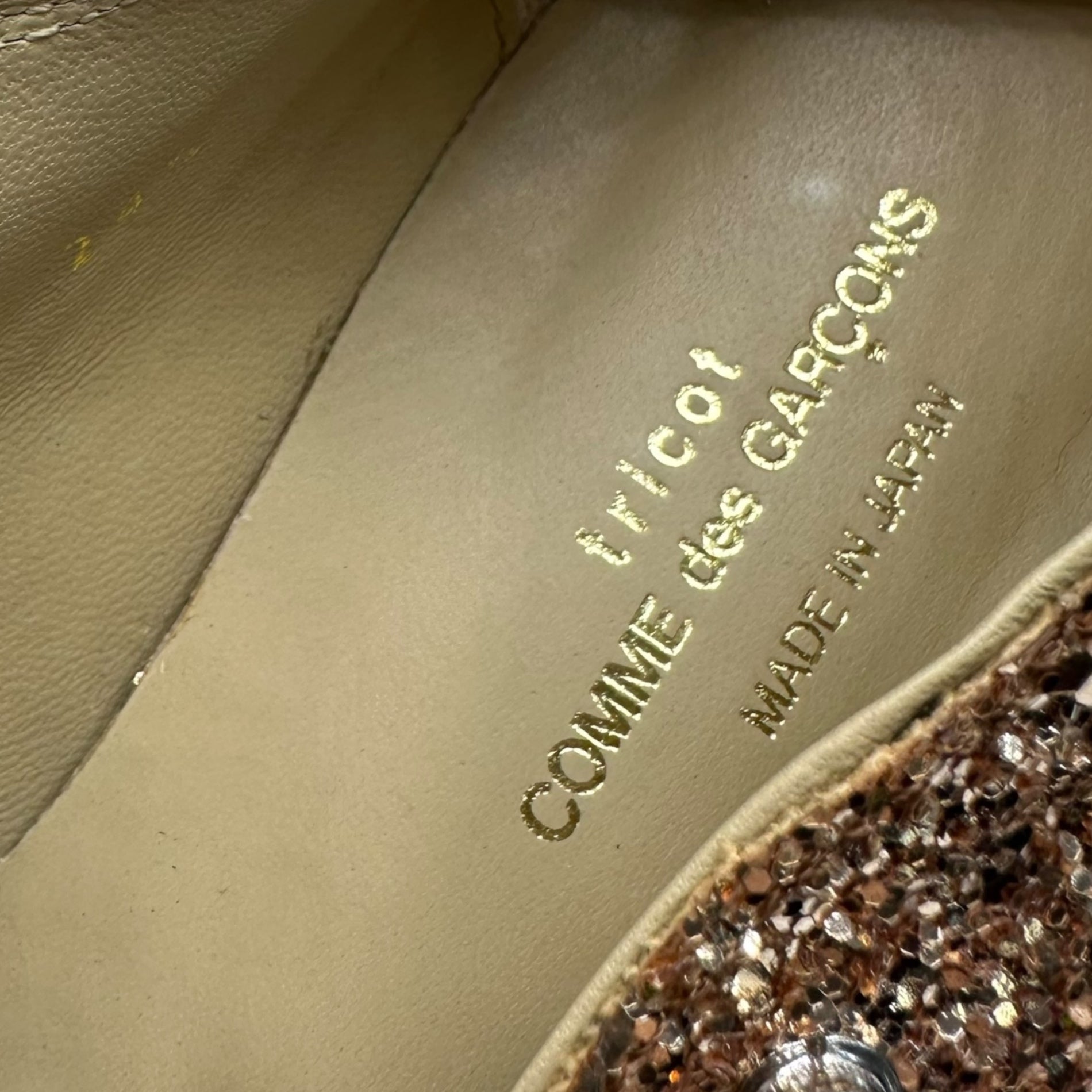tricot COMME des GARCONS(トリココムデギャルソン) Glitter Mary Jane グリッター メリージェーン TB-K103 24.5cm ゴールド バレー シューズ パンプス ラメ