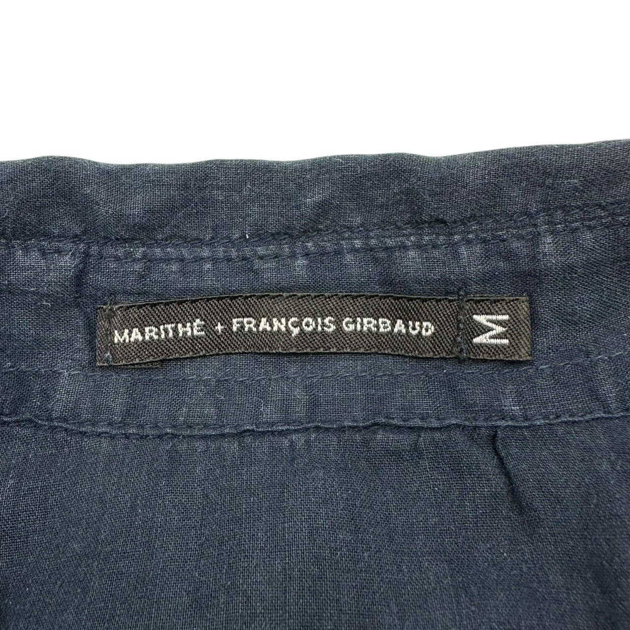MARITHE FRANCOIS GIRBAUD(マリテフランソワジルボー) 00's Front embroidery 3/4 length sleeves shirt フロント 刺繍 7分袖 シャツ F6-5266 M ネイビー