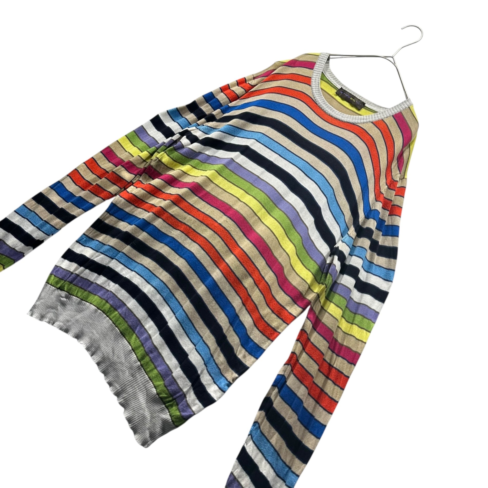 ETRO(エトロ) Multi-Border Crew Neck Knit マルチボーダー クルーネック ニット 2XL マルチカラー