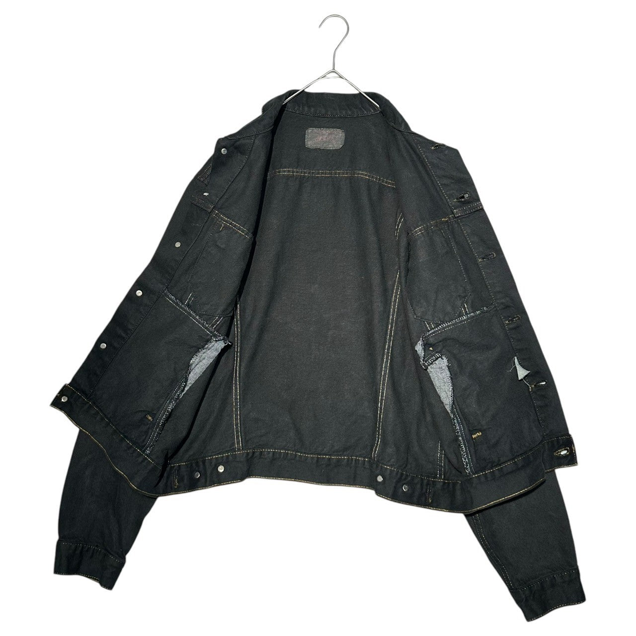 Levi's(リーバイス) 90's 71506 USA made Post-dyed black denim trucker jacket 後染め ブラック デニム トラッカー ジャケット 71506-0216 46L ブラック 90年代 USA製 裏527
