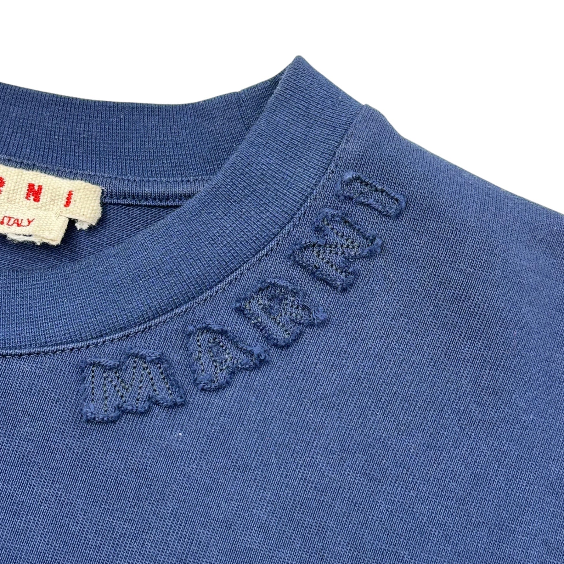 MARNI(マルニ) 24SS Organic cotton oversized logo T-shirt オーガニック コットン オーバーサイズ ロゴ Tシャツ HUMU0287X0 44(S程度) ネイビー 半袖