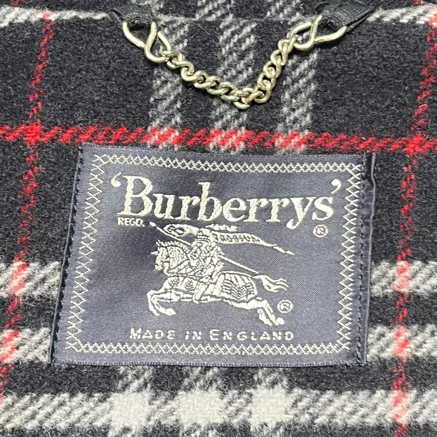 Burberrys(バーバリーズ) 80's Nova check lining duffel coat ノバチェック ライニング ダッフル コート 44 R(L程度) ネイビー 80年代 ヴィンテージ