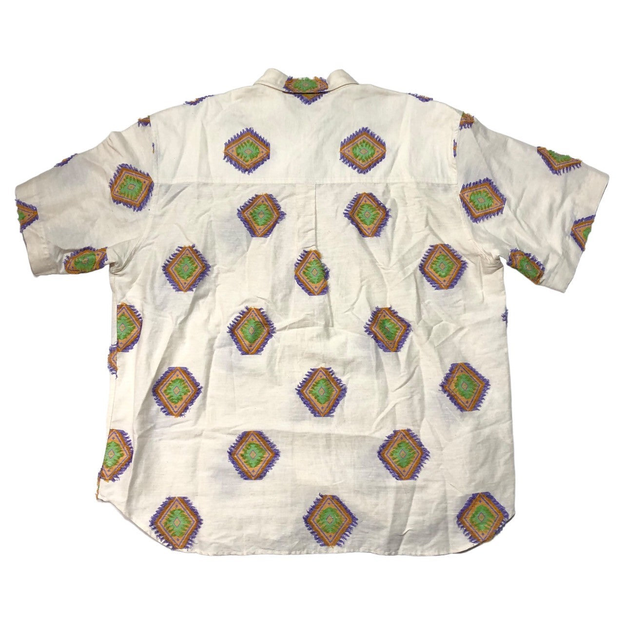 ETRO(エトロ) ORTEGA allover pattern short sleeve overshirt オルテガ 総柄 半袖 オーバーシャツ 191-1K916-6016 SIZE 43(XL程度) アイボリー×パープル×オレンジ