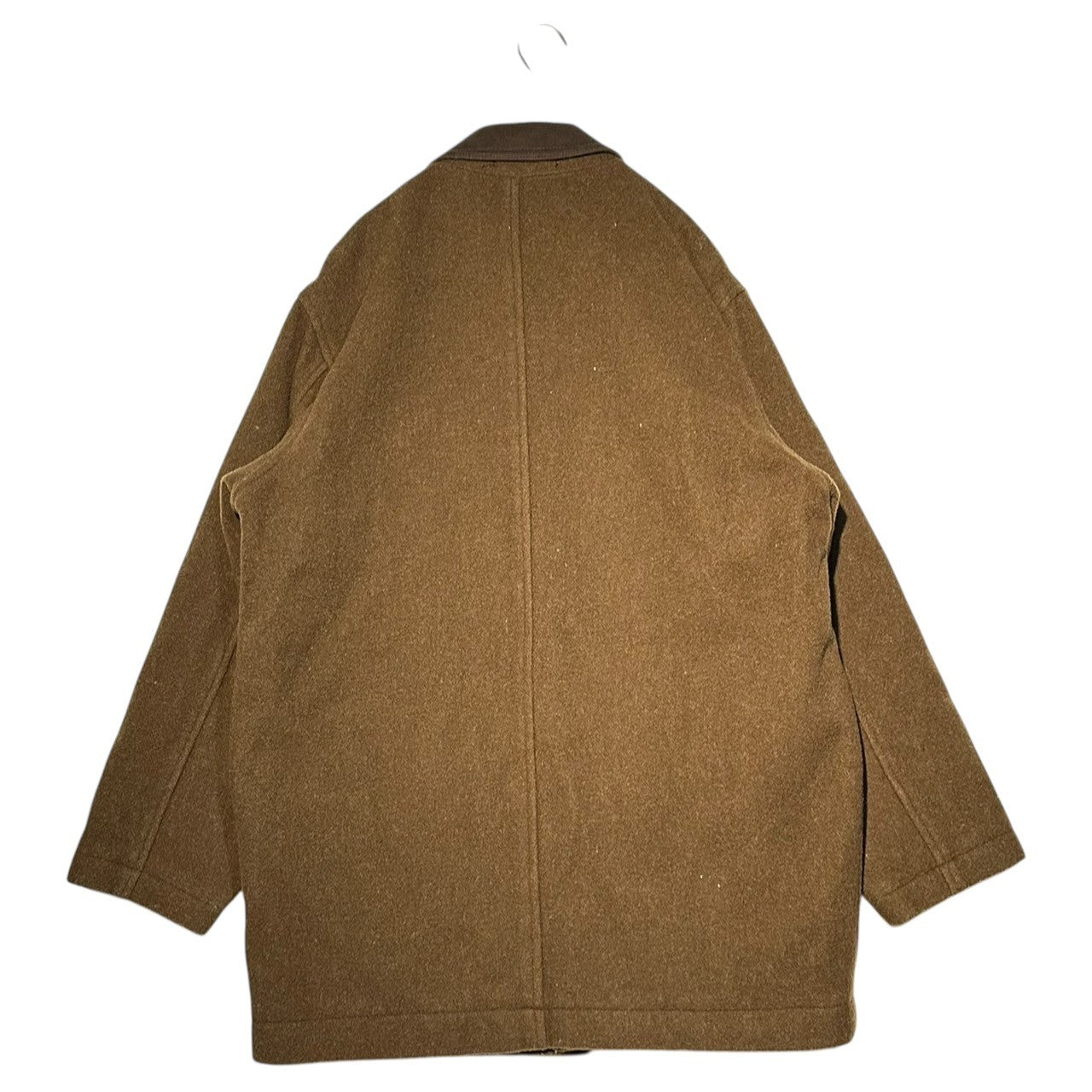 ASHBURTON(アシュバートン) Walnut Button-Style Collar-Split Melton Coat クルミボタン風 襟切替 メルトン コート 160~170cm(S~M程度) ブラウン
